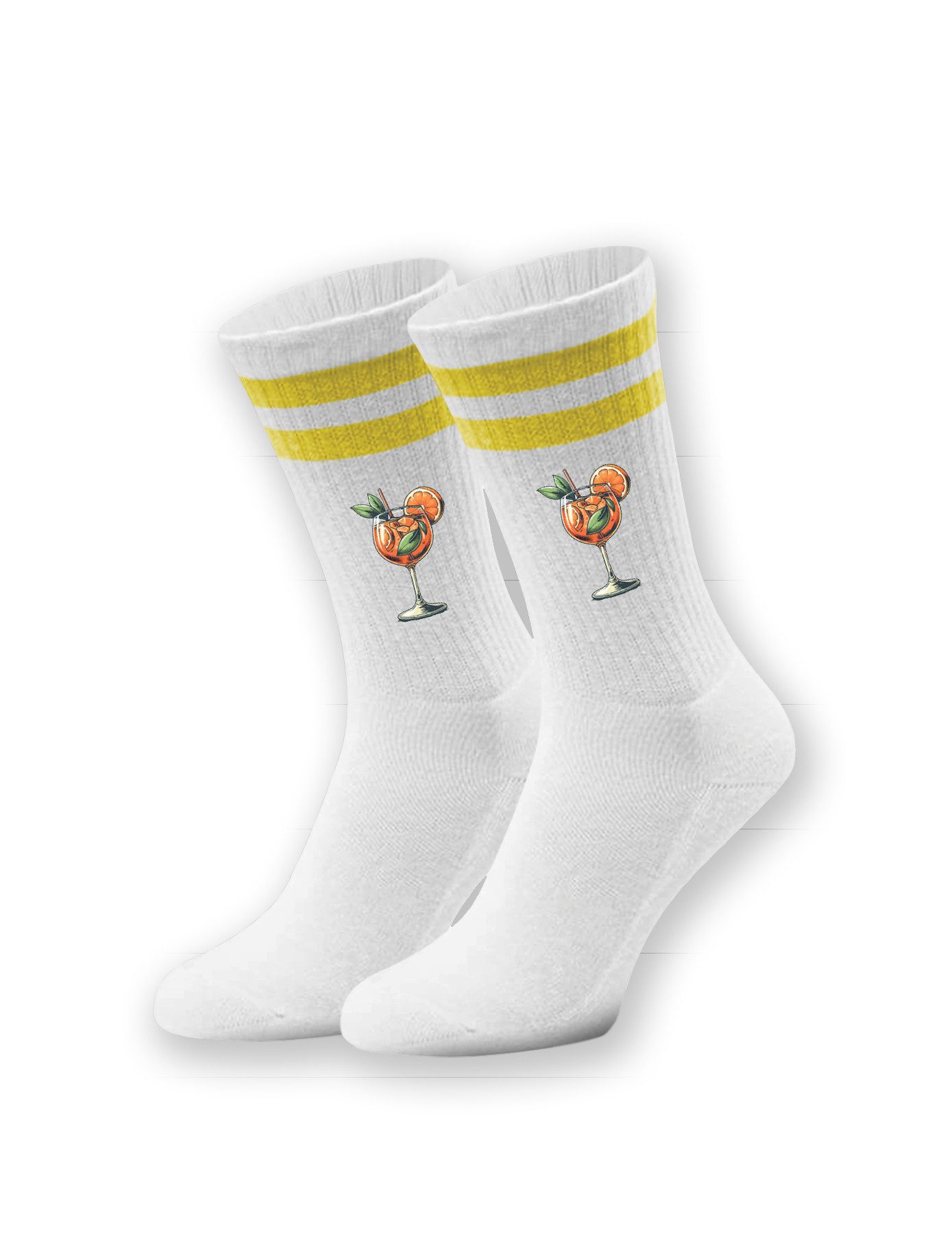 Youth Designz Tennissocken Herren "Aperol Glas" Socken Geschenk Statement stylisch mit verstärkter Verse und Zehenbereich für Männer