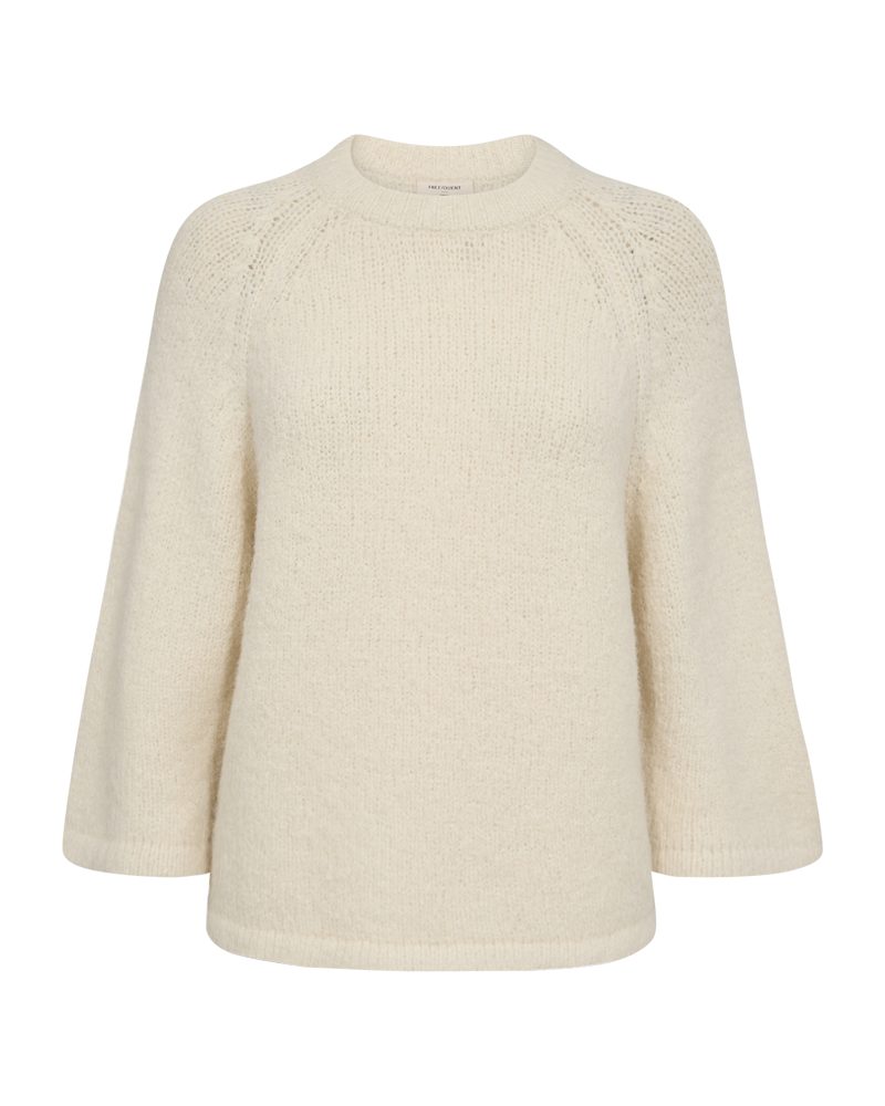 FREEQUENT Strickpullover LULU 3/4-Arm mit Wolle und Stretch