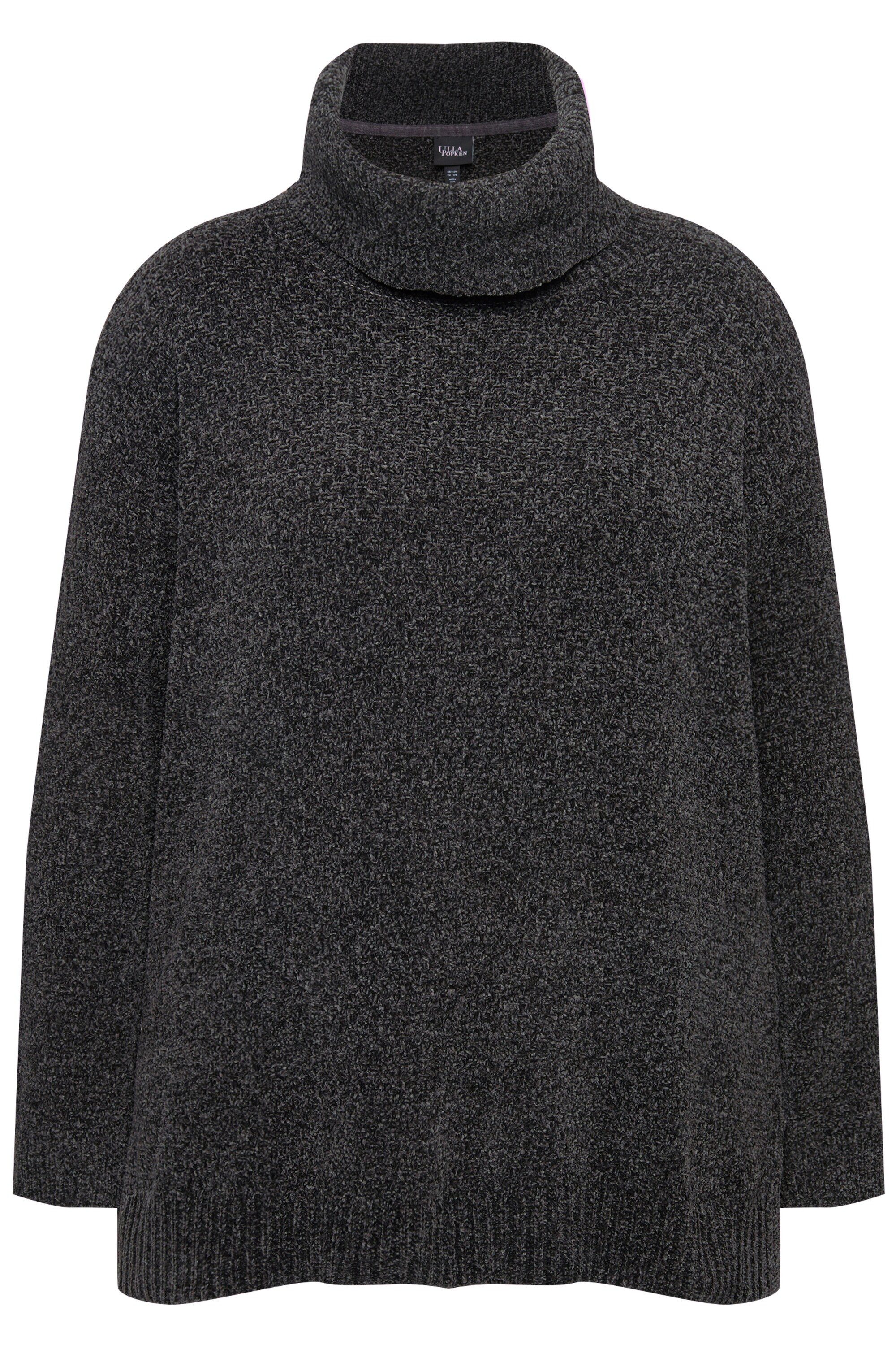 Ulla Popken Longpullover Chenille-Pullover Oversized Stehkragen Langarm günstig online kaufen
