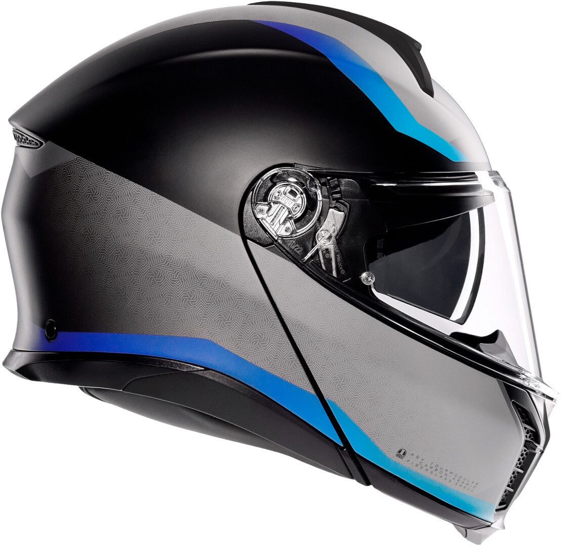 AGV Motorradhelm Tourmodular Stray Klapphelm, vorbereitet für Kommunikationssystem,integriertes Sonnenvisier