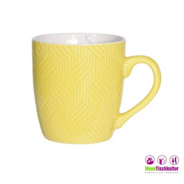 Neuetischkultur Becher Kaffeetassen, Becher-Set 4-tlg. bunt Keramik, Keramik, Teetasse Henkeltasse