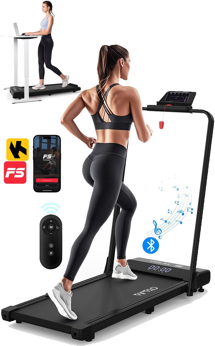 Laufband Laufband klappbar bis 120kg – Fitnessgerät mit Bluetooth & LED