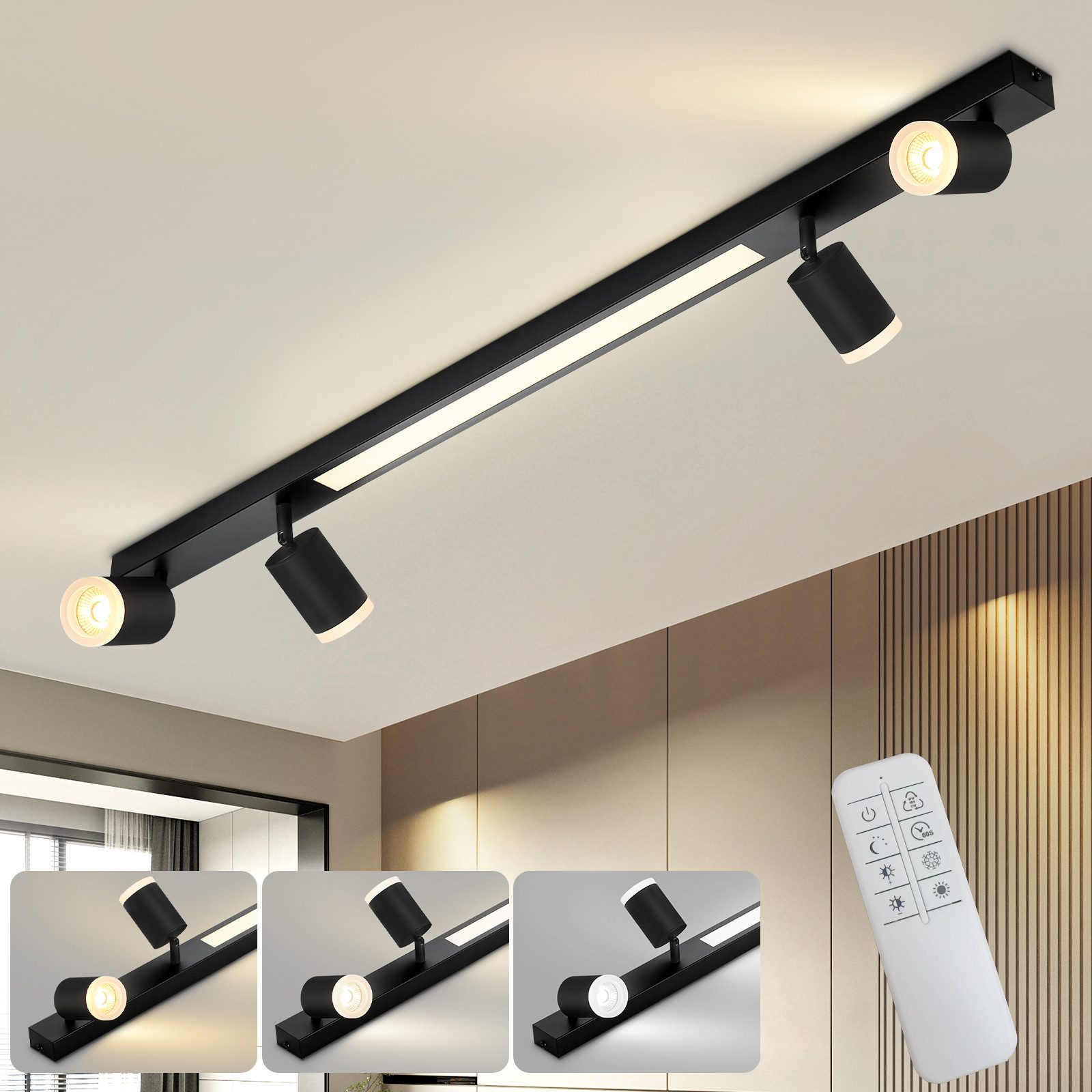 Nettlife LED Deckenleuchte 4 Flammig Dimmbar günstig online kaufen