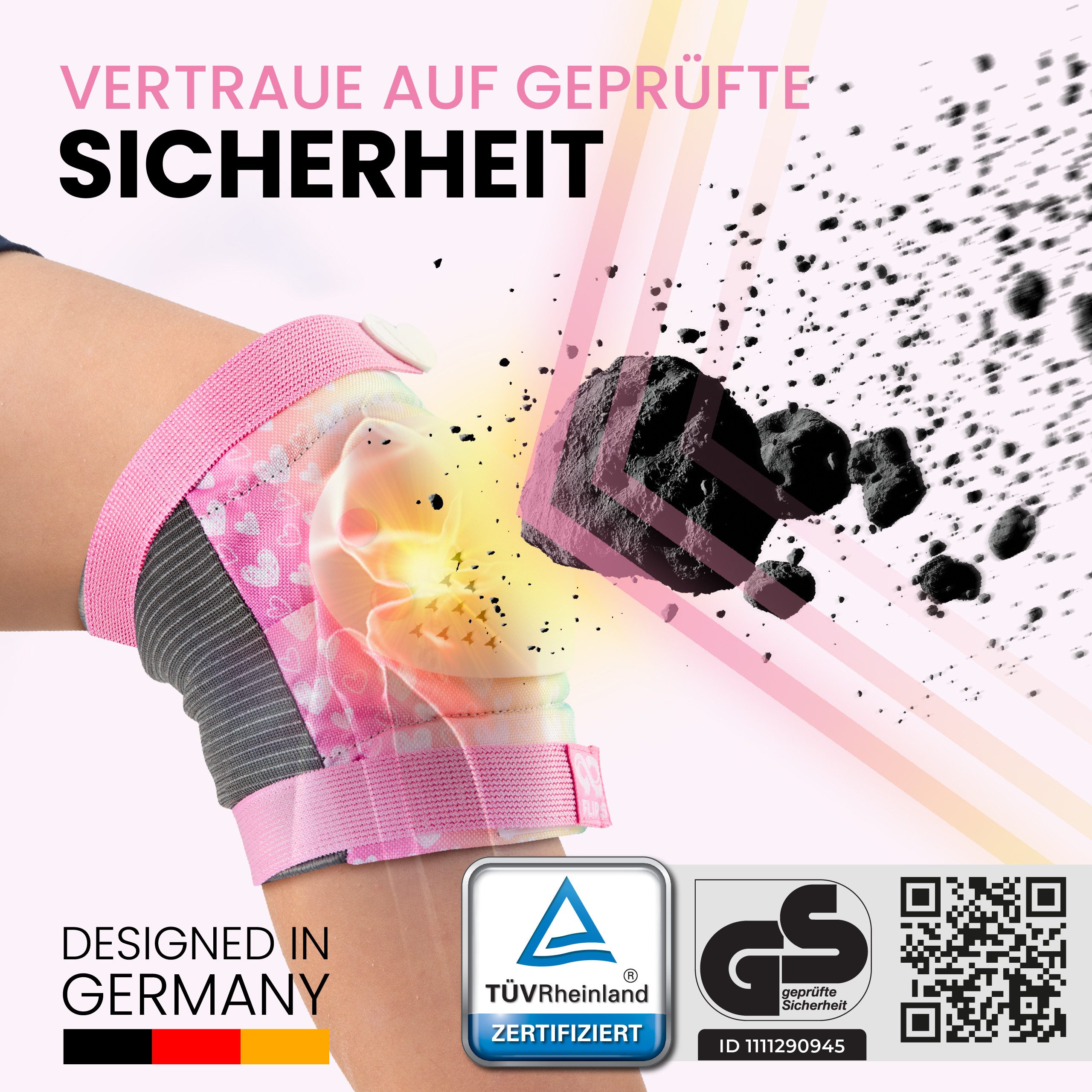 99FLIPS Protektoren-Set 3-12 Jahre - Einhorn Knieschoner Kinder Schlittschuh Schoner Set (Schützer Set Kinder für Skateboard Inline Skates Rollschuhe, 7-tlg., Knieschützer, Ellenbogen Schoner, Handschoner mit Einhorn Tasche), Schützer für kinder Mädchen Knieschützer Schutzausrüstung