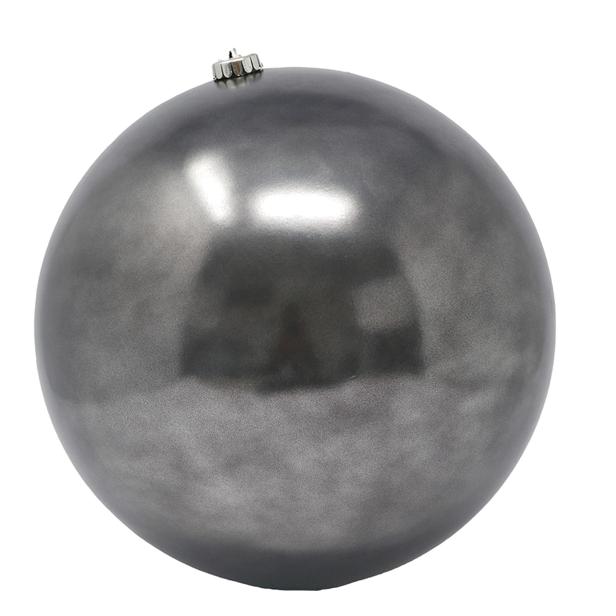 B&S Weihnachtsbaumkugel Weihnachtskugel Kunststoff Ø 25 cm grau für Innen & Außen