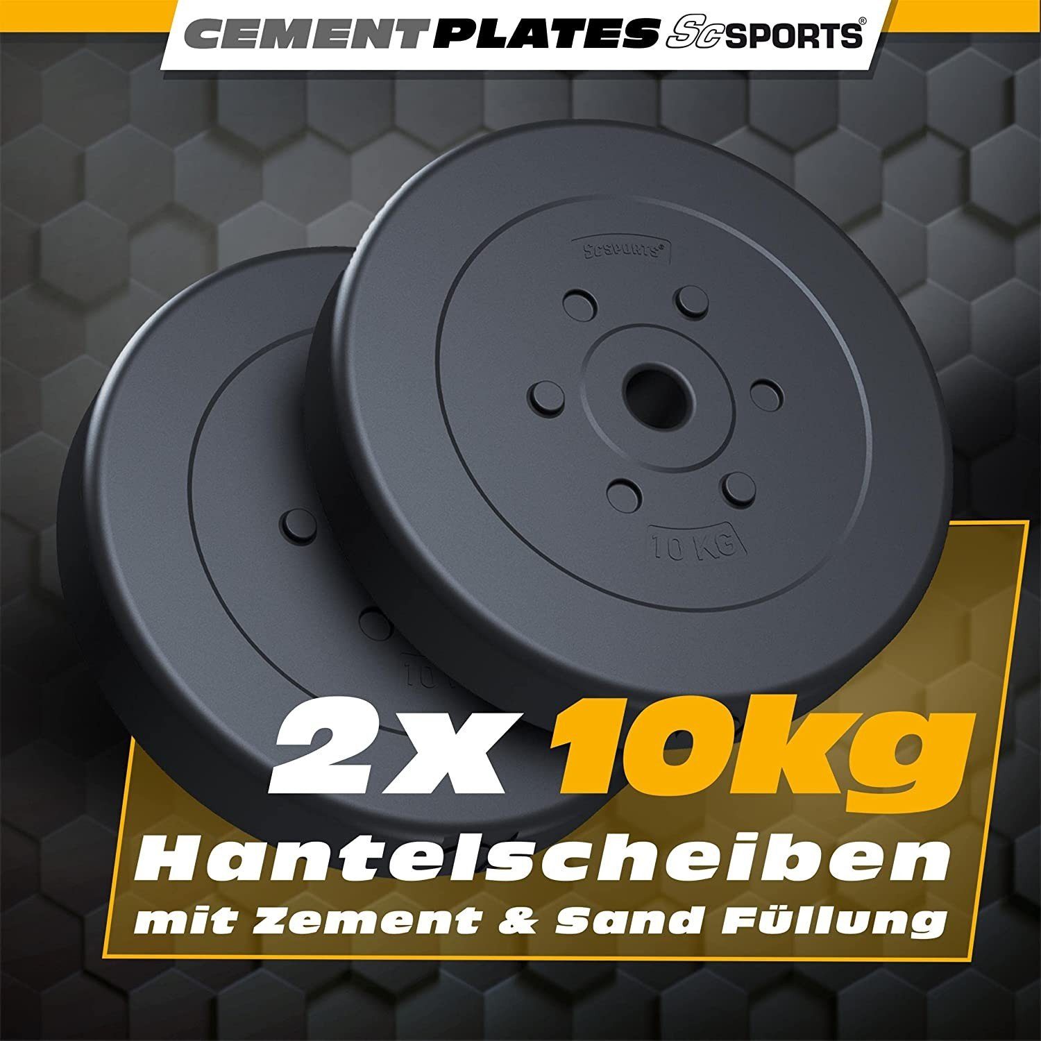 Set Kunststoff kg Gewichtsscheiben ScSPORTS® 20 (10002983-tlg) 30/31mm Gewichte, Hantelscheiben