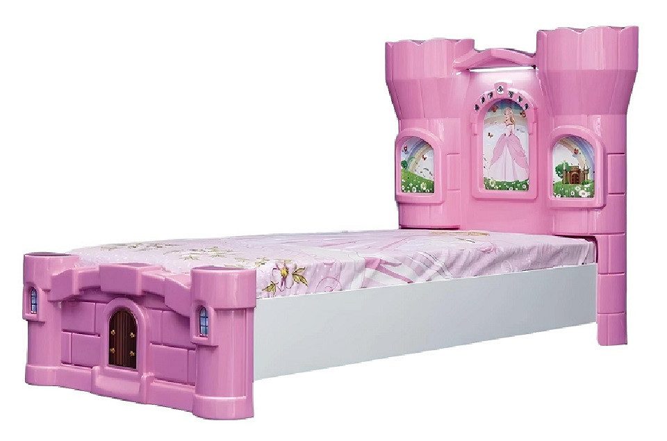 JVmoebel Kinderbett Prinzessin Kutschenbett in Rosa mit verspieltem Design (1-tlg., KINDERBETT), Made in Europa