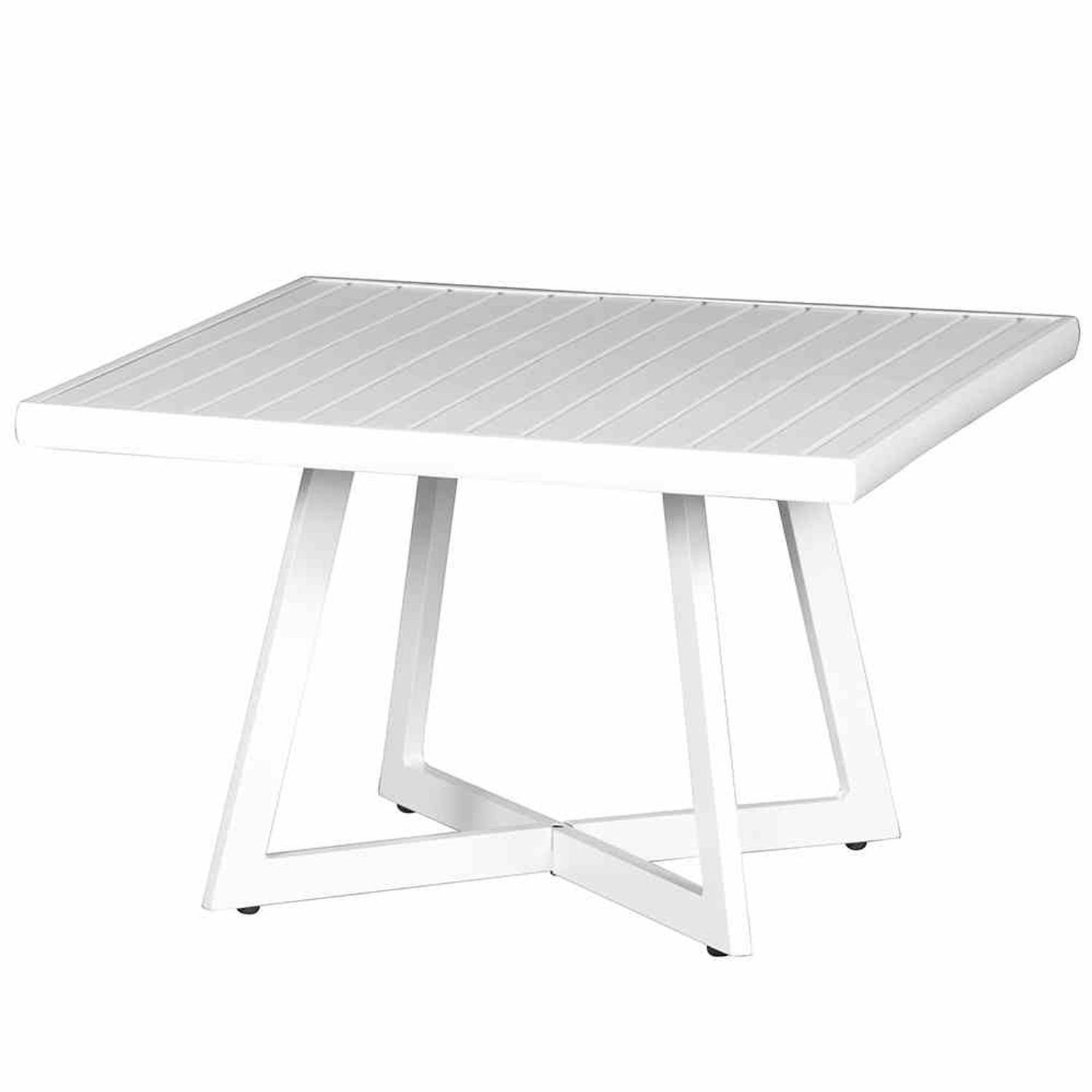 Siena Garden Gartentisch Alexis Lounge Tisch 70x70cm Aluminium matt-weiß Gartentisch Tresentisc
