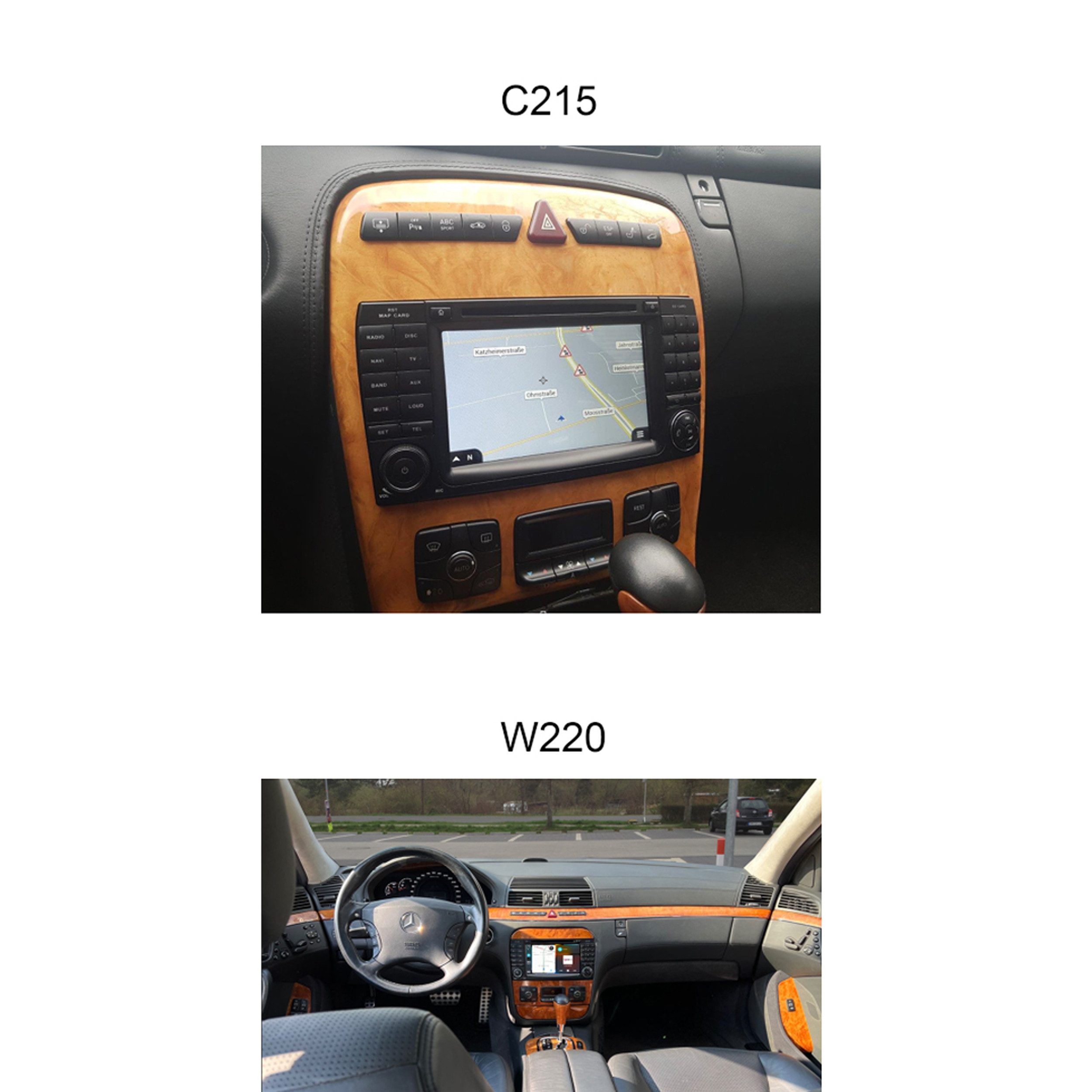 TAFFIO Für Mercedes W220 C215 7" Touchscreen Android Autoradio GPS CarPlay Einbau-Navigationsgerät