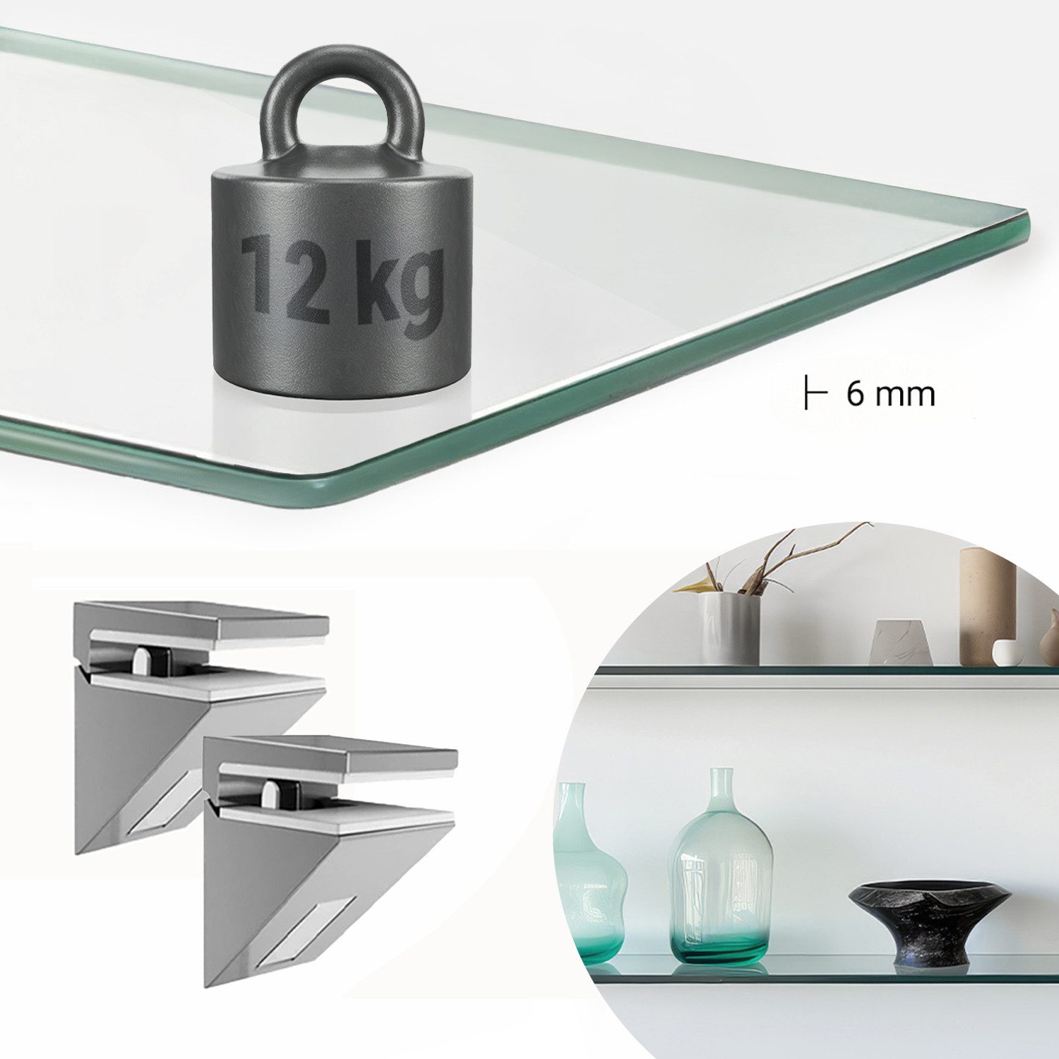Tulup Weinregal Glasregal für die Küche, Transparentes Badezimmerregal, Regal