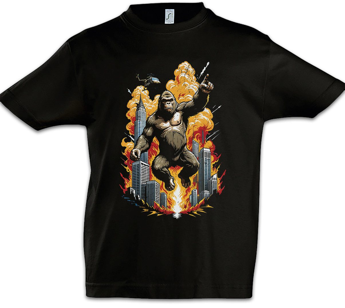 Print-Shirt Skyscraper Kong Kinder T-Shirt Ape Affe Japan Insel King Kaiju Giant