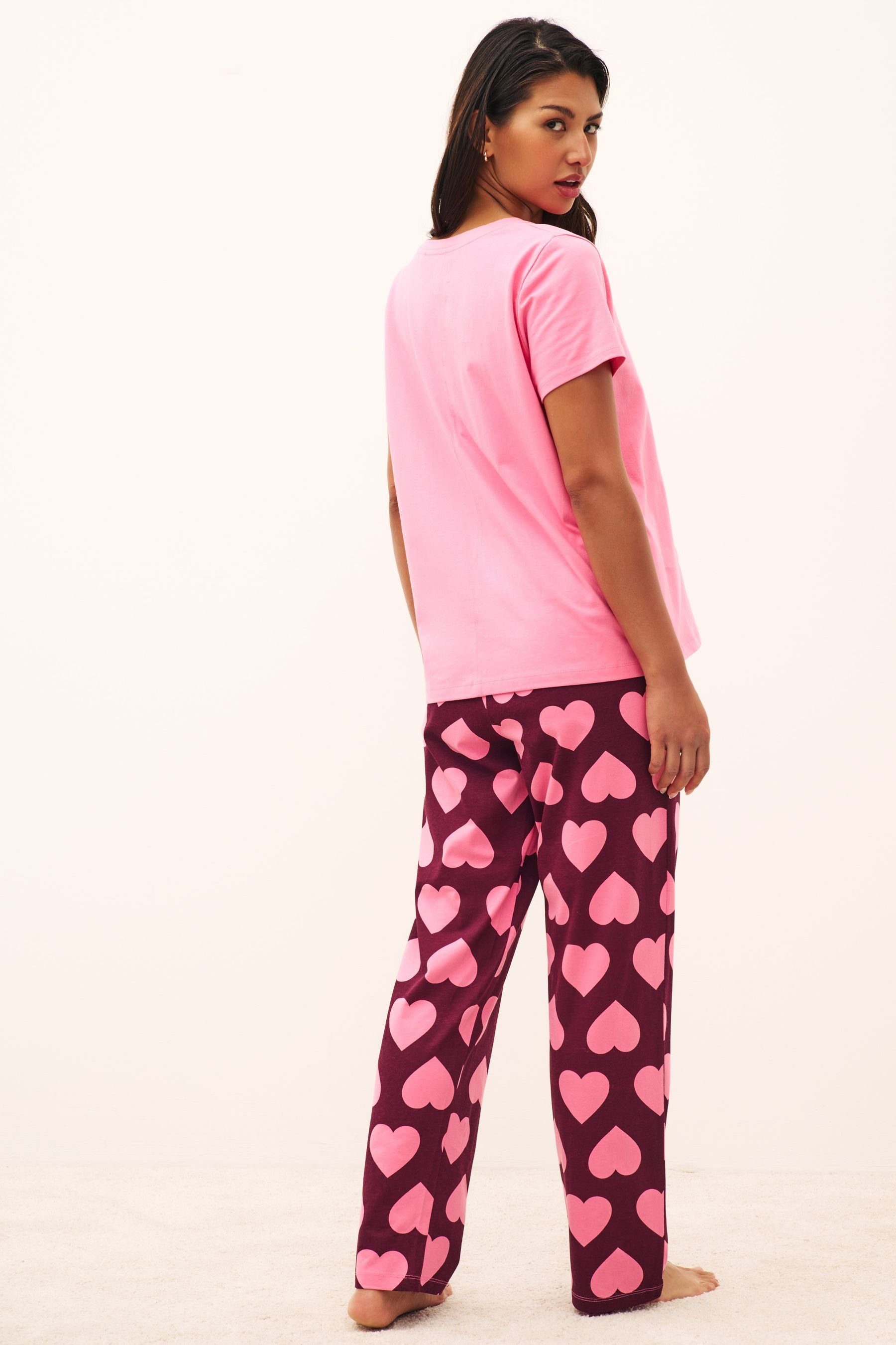 Heart (2 Baumwoll-Pyjama Pyjama tlg) Kurzärmeliger Next Pink