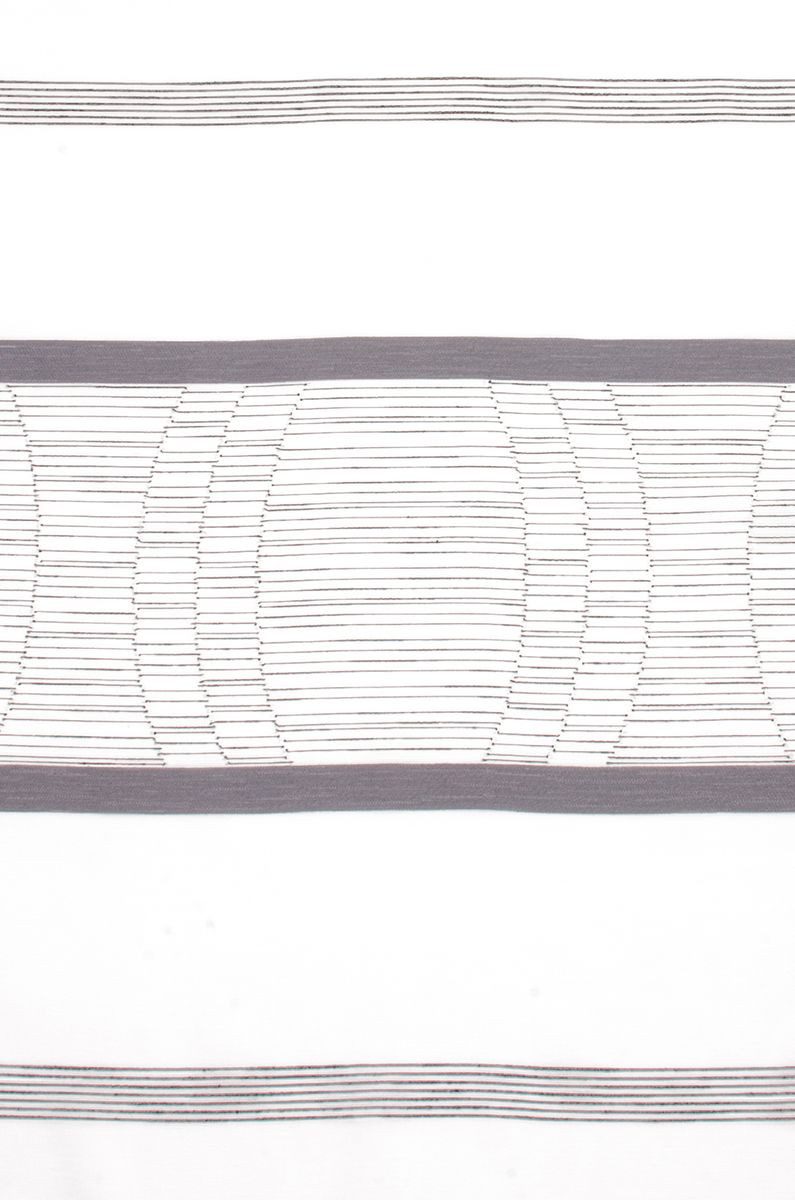 SCHÖNER LEBEN. Stoff Gardinenstoff Meterware Scherli Emiliana Streifen weiß grau 152cm, made in Germany