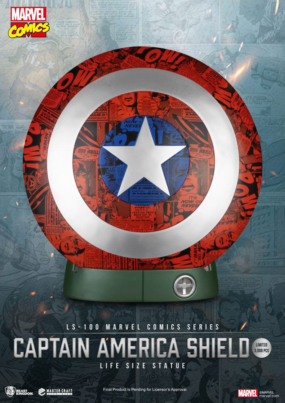 Beast Kingdom Toys Merchandise-Figur Marvel Comics PVC Captain America Schild Life Size Statue 64 cm