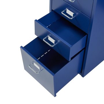 en.casa Rollcontainer, »Kökar« mit 5 Schubladen Bürowagen Blau
