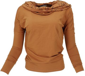 Guru-Shop Longsleeve Lockeres Longshirt aus Bio-Baumwolle, Boho.. alternative Bekleidung