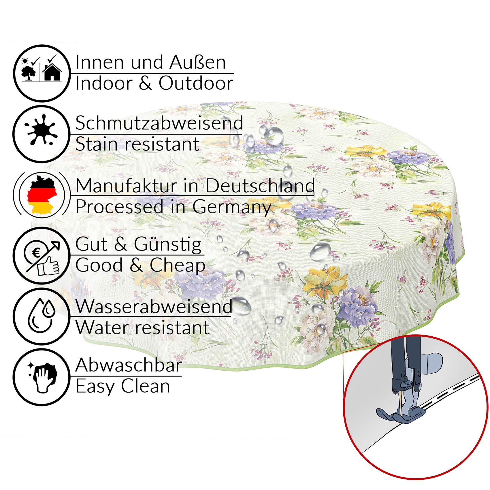 ANRO Tischdecke Wachstuchtischdecke Gartentischdecke Wachstischdecke (Einze günstig online kaufen