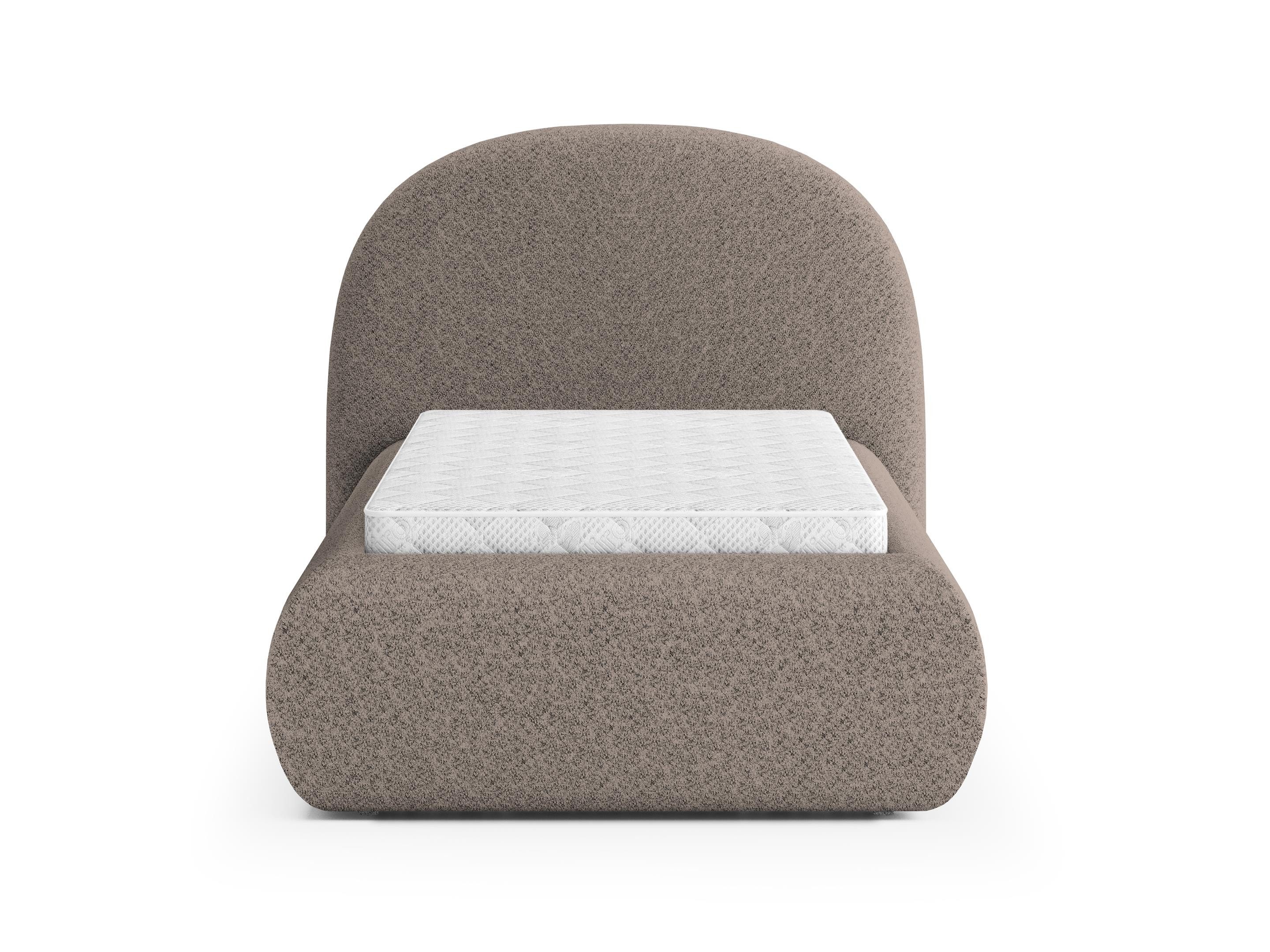 Beautysofa Polsterbett MOTTI 90x200 mit Bettkasten und gepolstertem Kopfteil (mehrere Farben, Bouclé-Stoff), wahlweise ohne Matratze oder mit Matratze – Bild 3 von 5