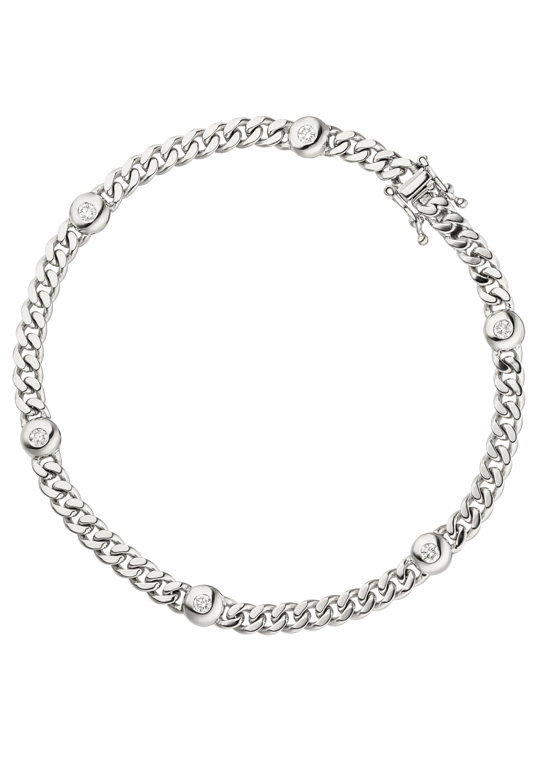 JOBO Armband Weißgoldarmband 19 cm, 585 Weißgold mit 6 Diamanten