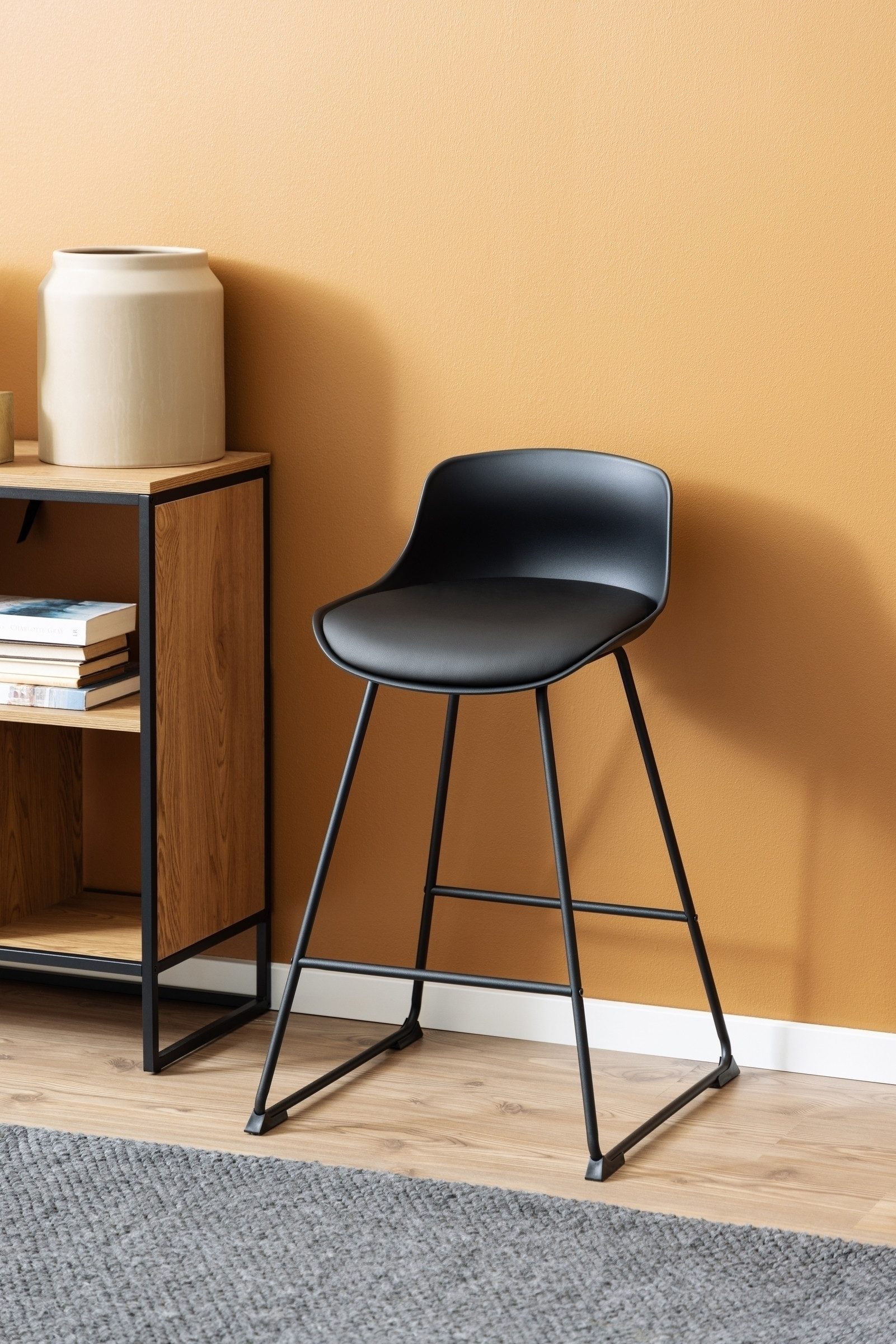 freiraum Kufenstuhl Tina (2er-Set), (2er-Set) in schwarz, Polyurethan, Stahl - 50x84x49cm (BxHxT)