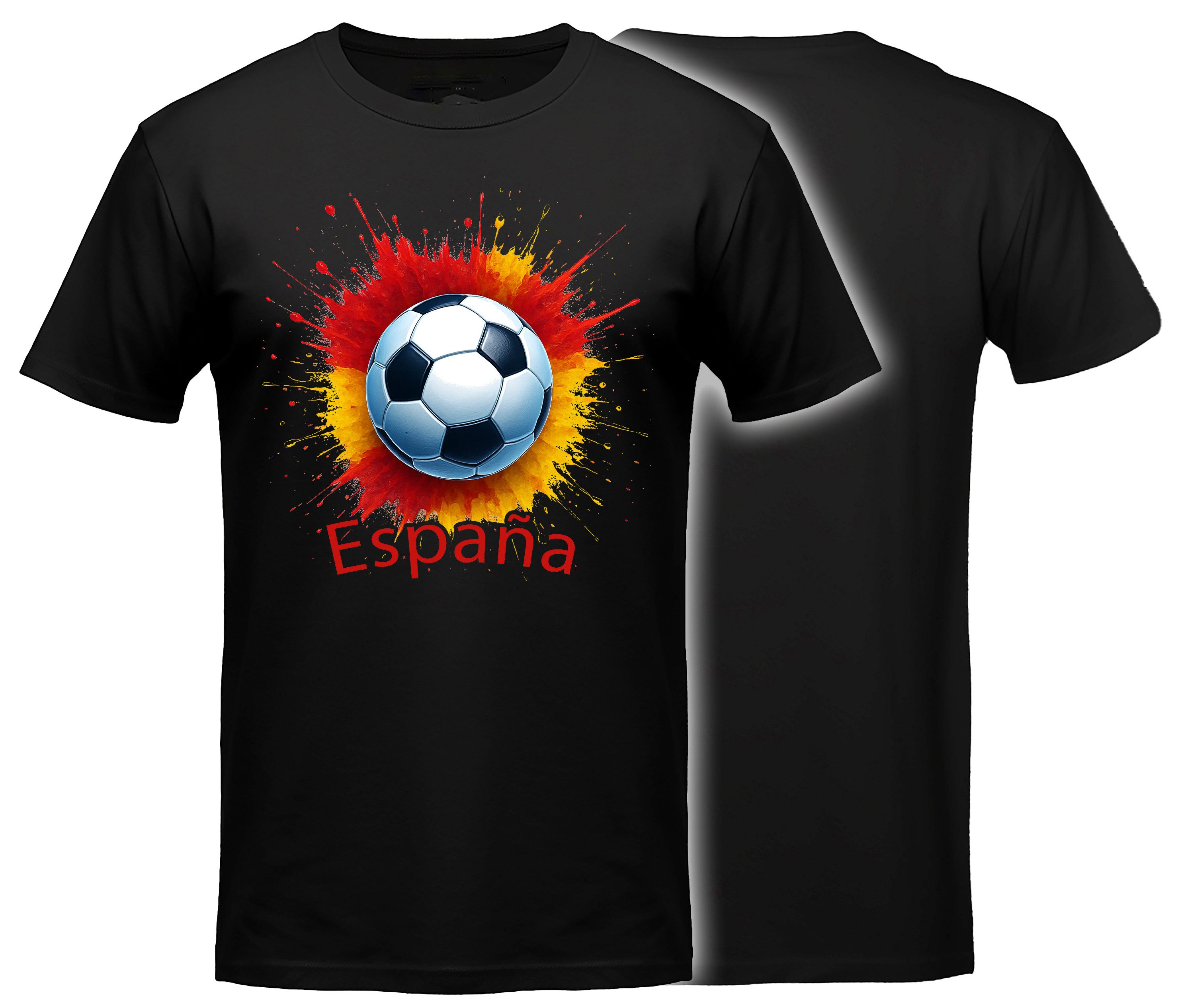MyDesign24 T-Shirt Fussball Shirt - WM T-Shirt schwarz Herren und Damen Fussball kurzarm Spanien Fan-Shirt i689
