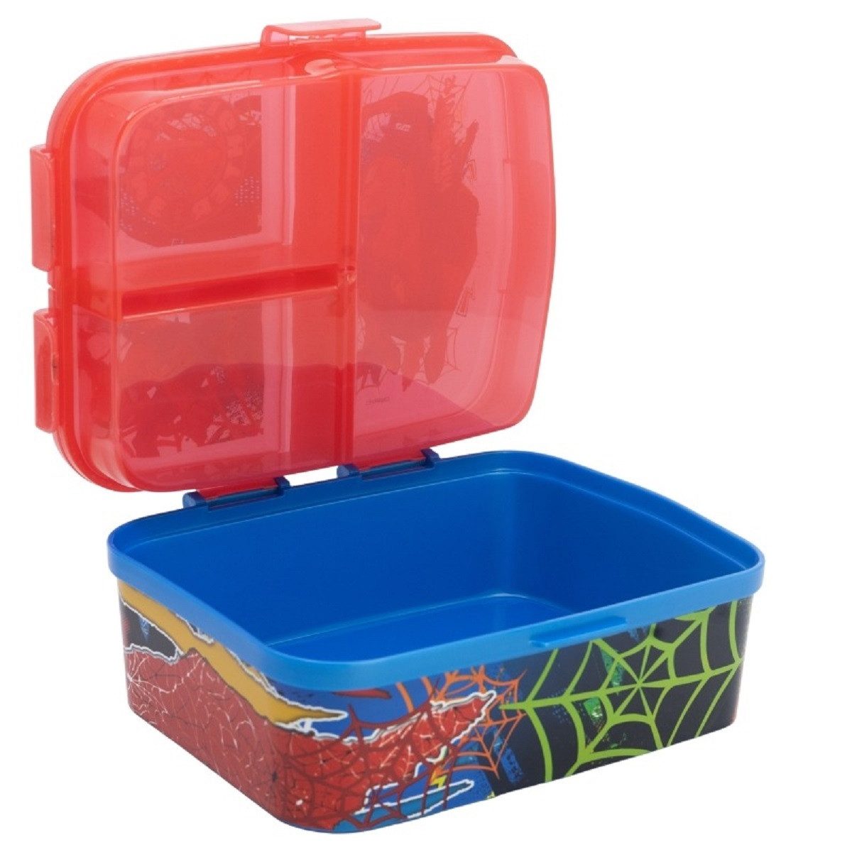 Stor Lunchbox Spiderman Kinder Brotdose XL – Lunchbox 3 Fächern & tollem Design, (1x Deckel, 1x Lunchbox), Brotdose, Lunchbox – Bild 4 von 4