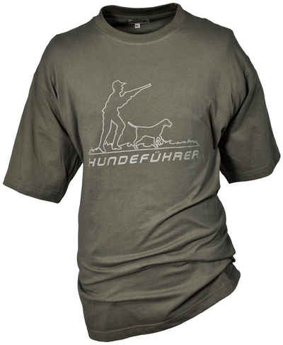 Hubertus® Hunting T-Shirt Jagd-T-Shirt Herren mit Motiv "Hundeführer" Jagdbekleidung oliv grün