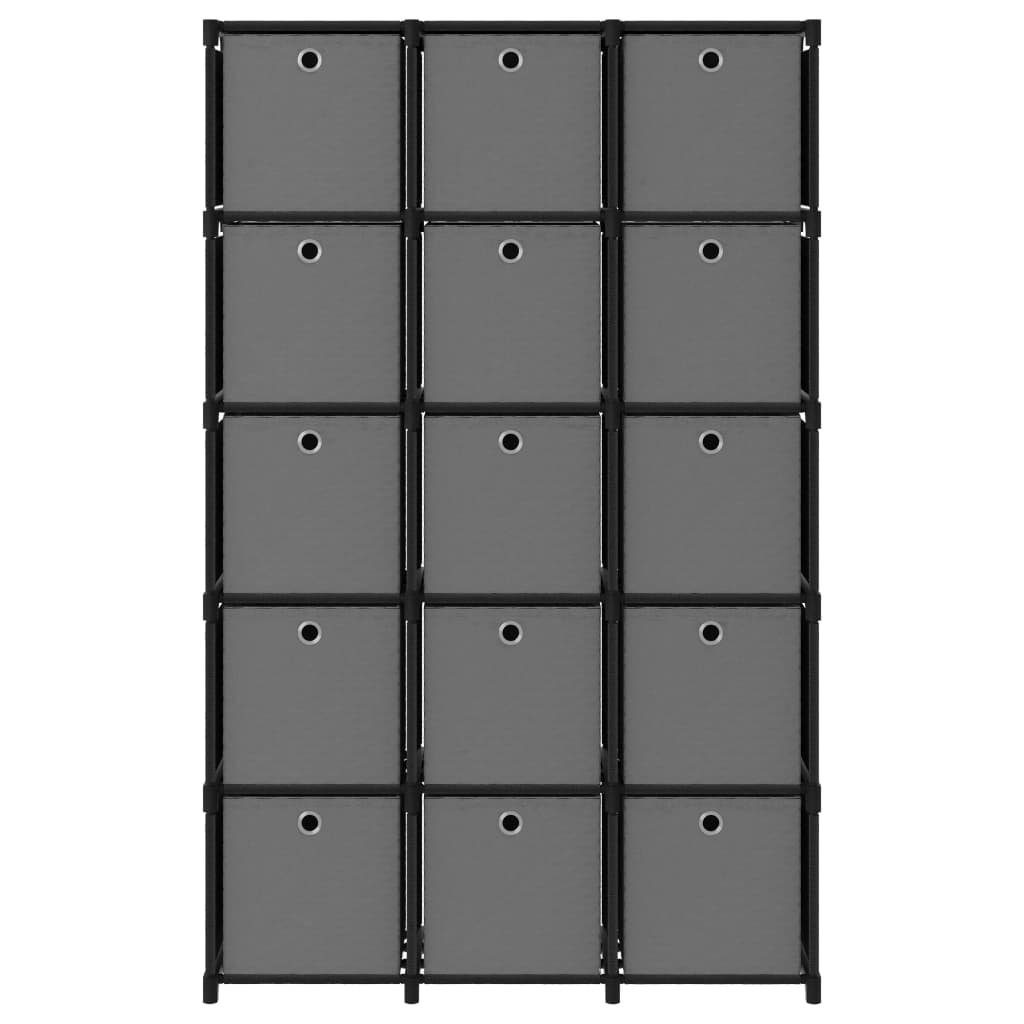 Würfel-Regal 103x30x175,5 15 cm Bücherregal Schwarz mit Boxen furnicato Fächer Stoff