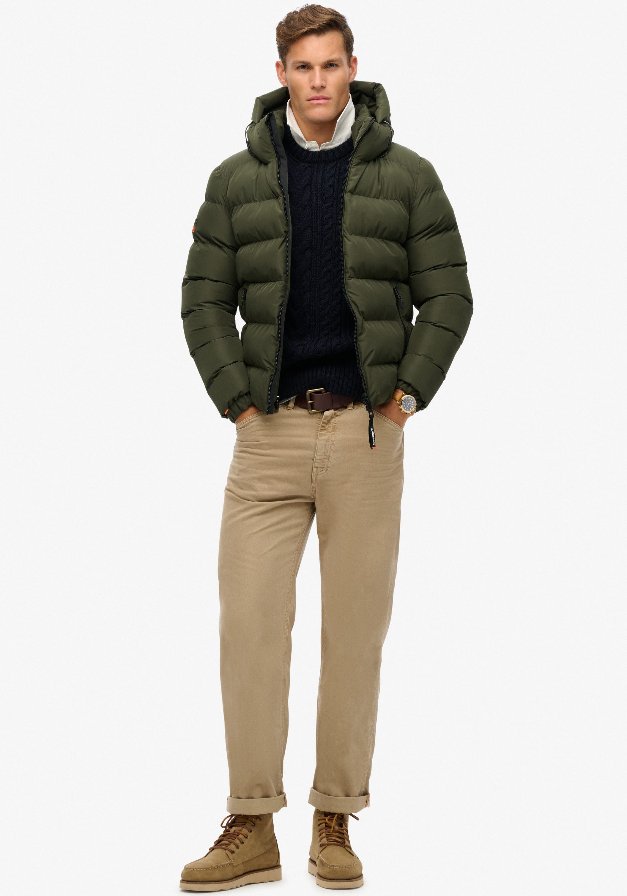 Superdry Steppjacke "HOODED SPORTS PUFFER JACKET", mit Kapuze günstig online kaufen