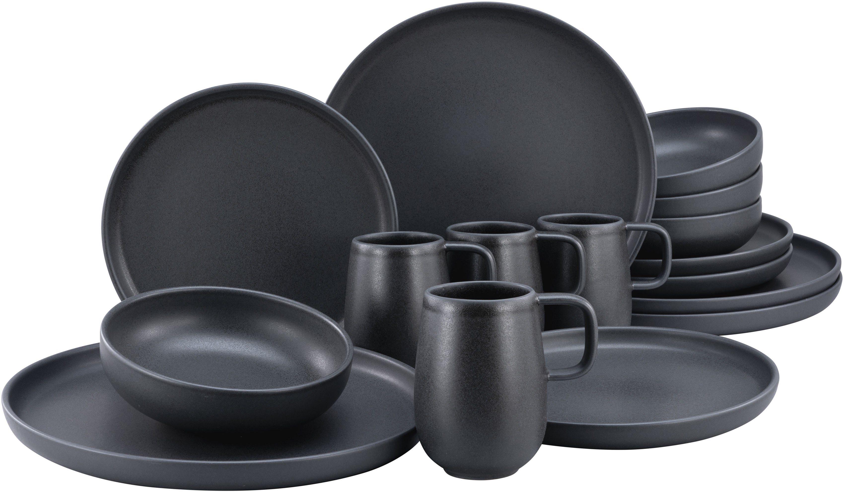 Kombiservice Geschirr-Set Uno Black