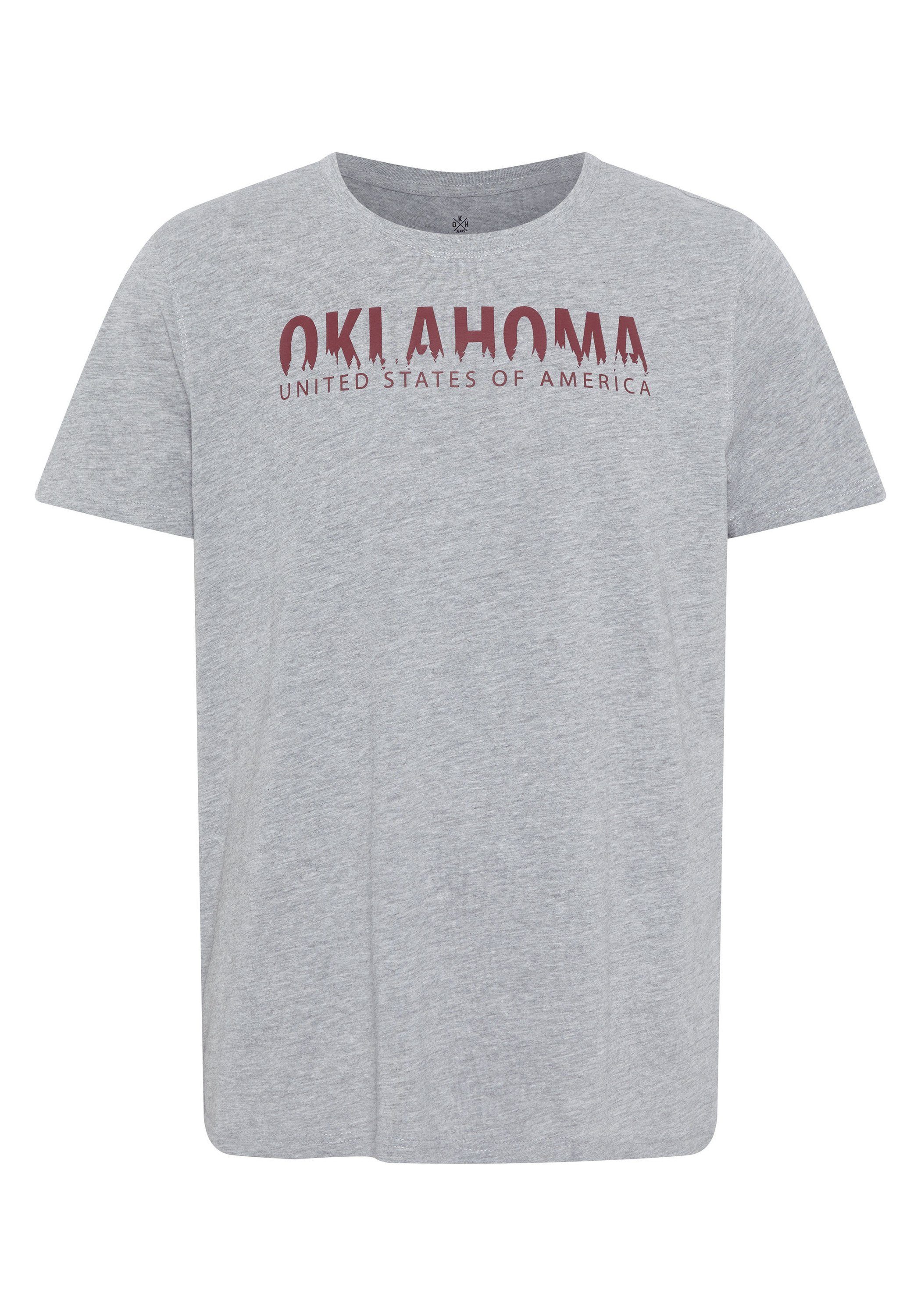 Oklahoma Jeans Print-Shirt im Nature-Label-Look 17-4402M Neutral Gray Melange
