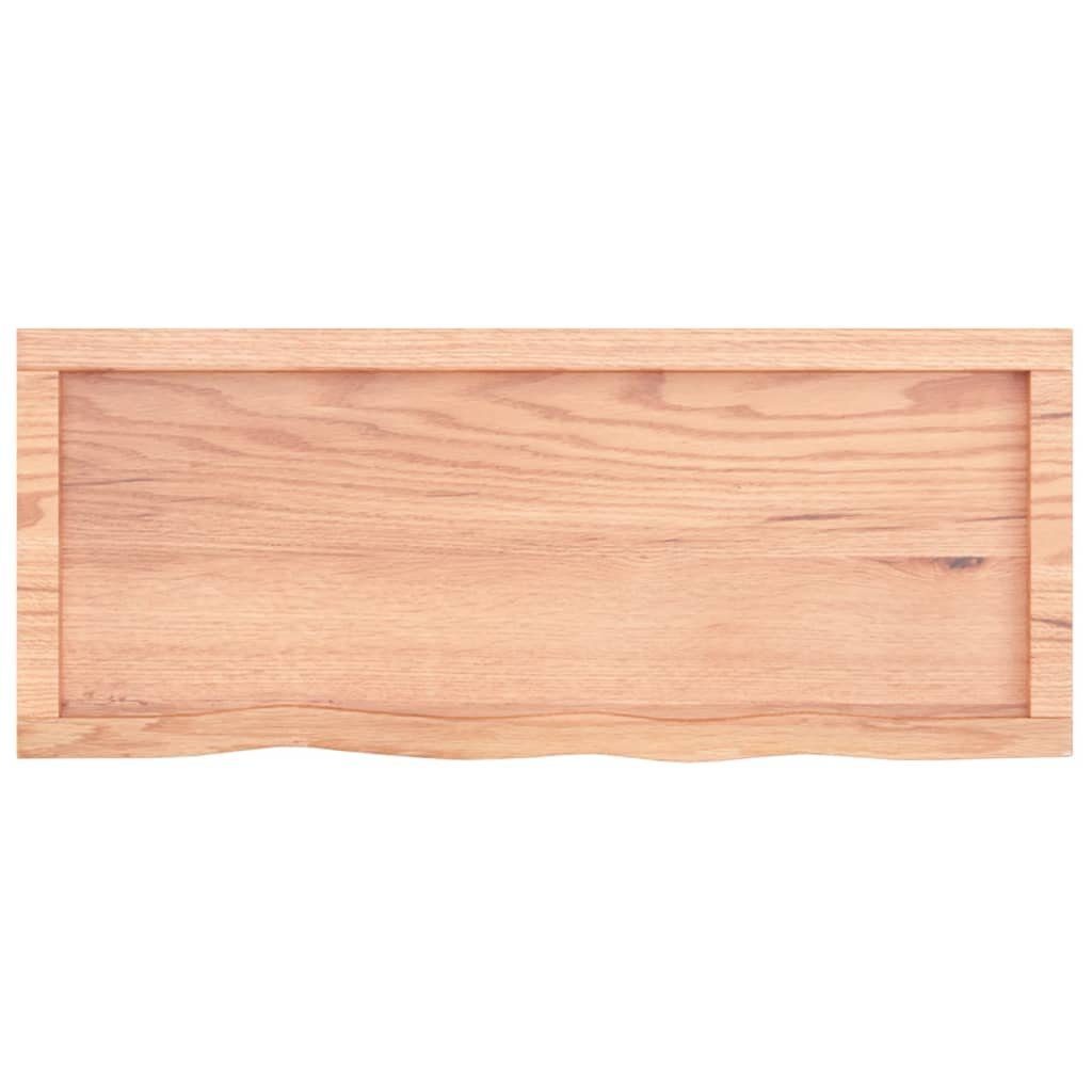 furnicato Tischplatte Behandelt Eiche Hellbraun Massivholz 100x40x(2-6)cm