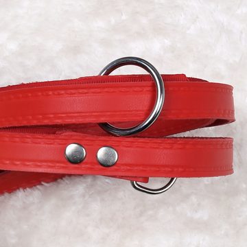 Sarcia.eu Hundeleine Rote faltbare Hundeleine aus Leder 1.8/200 cm