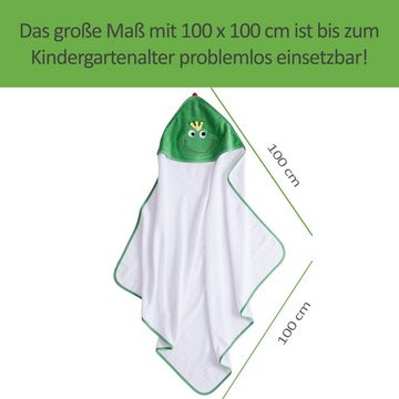 Smithy Handtuch Set Set 3-tlg. FROSCHKÖNIG Kapuzenhandtuch mit Waschhandschuh, Frottee, (Spar-Set, 3-tlg), Set aus Kapuzenhandtuch, Waschlappen und Lätzchen