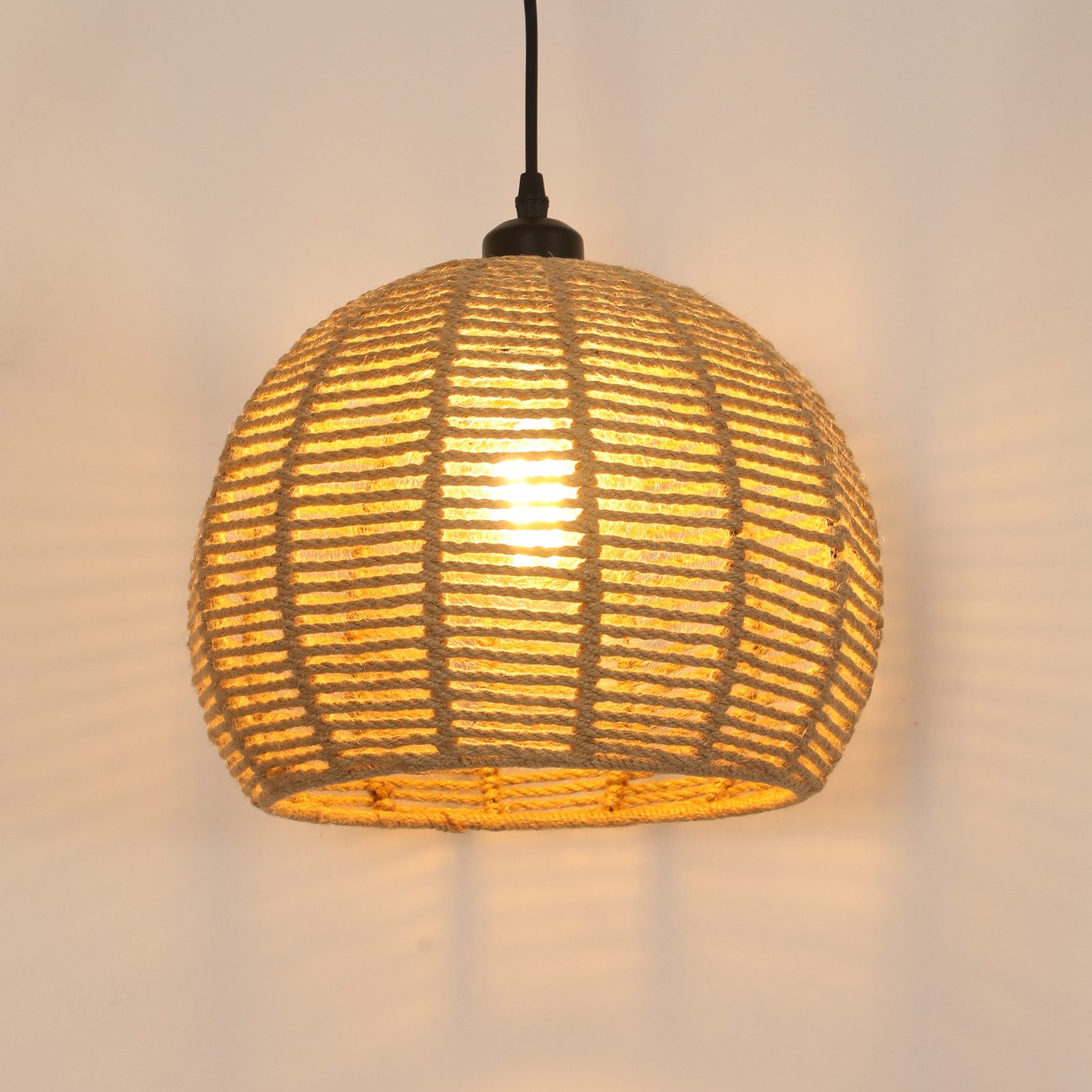 Riserva Hängeleuchte Hängelampe aus Juteseil Ø30cm E27 Pendelleuchte Boho Stil