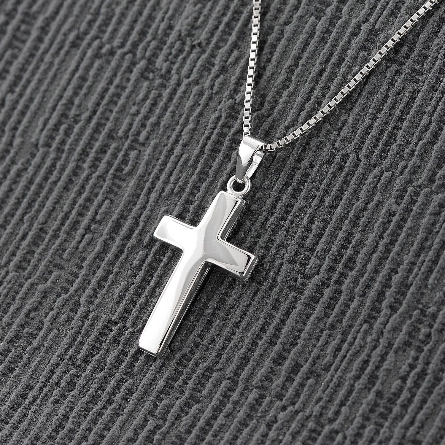 trendor Kette mit Anhänger Kreuz-Anhänger Weißgold günstig online kaufen