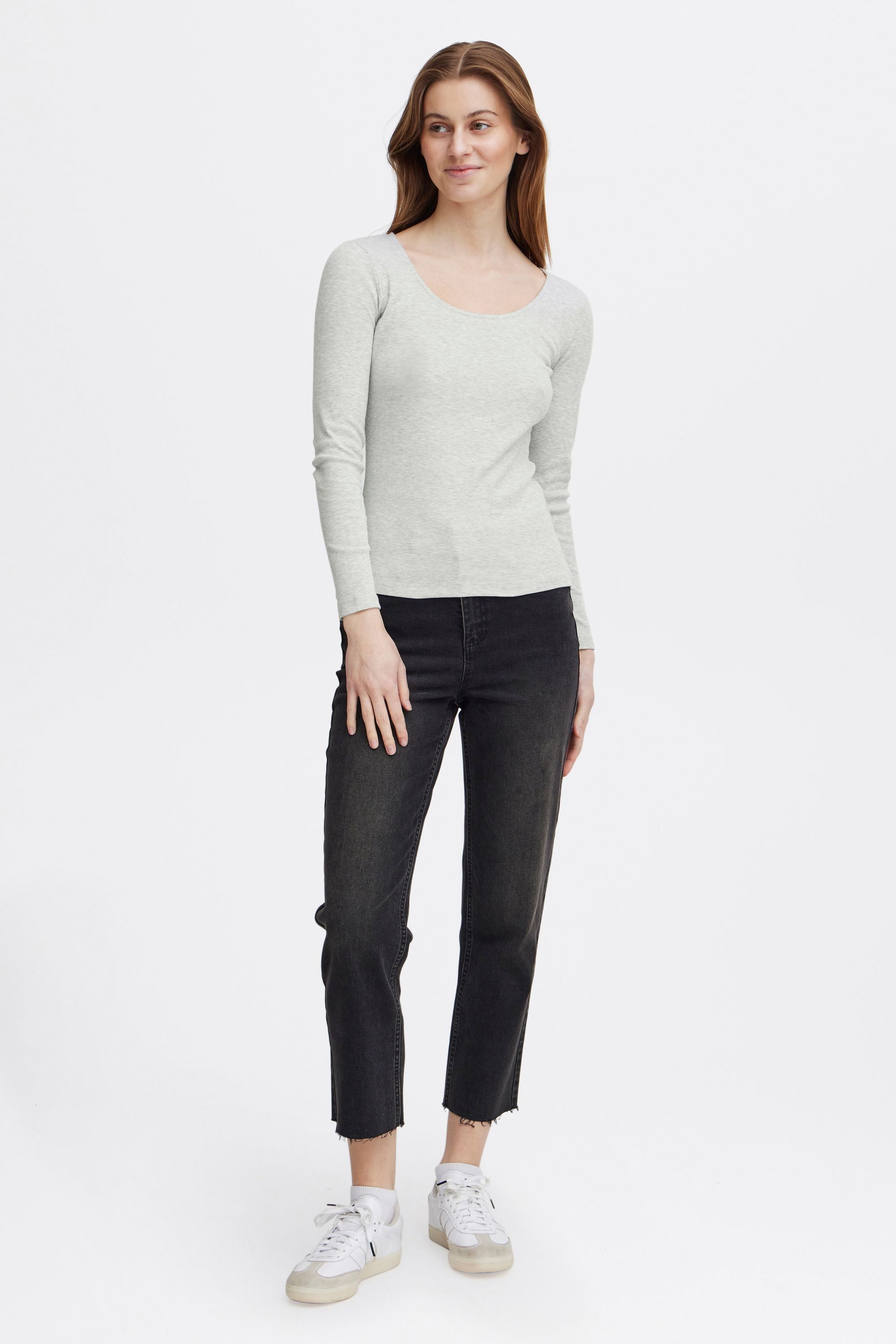 OXMO Longsleeve OXIskat Basic Longsleeve aus Rippe