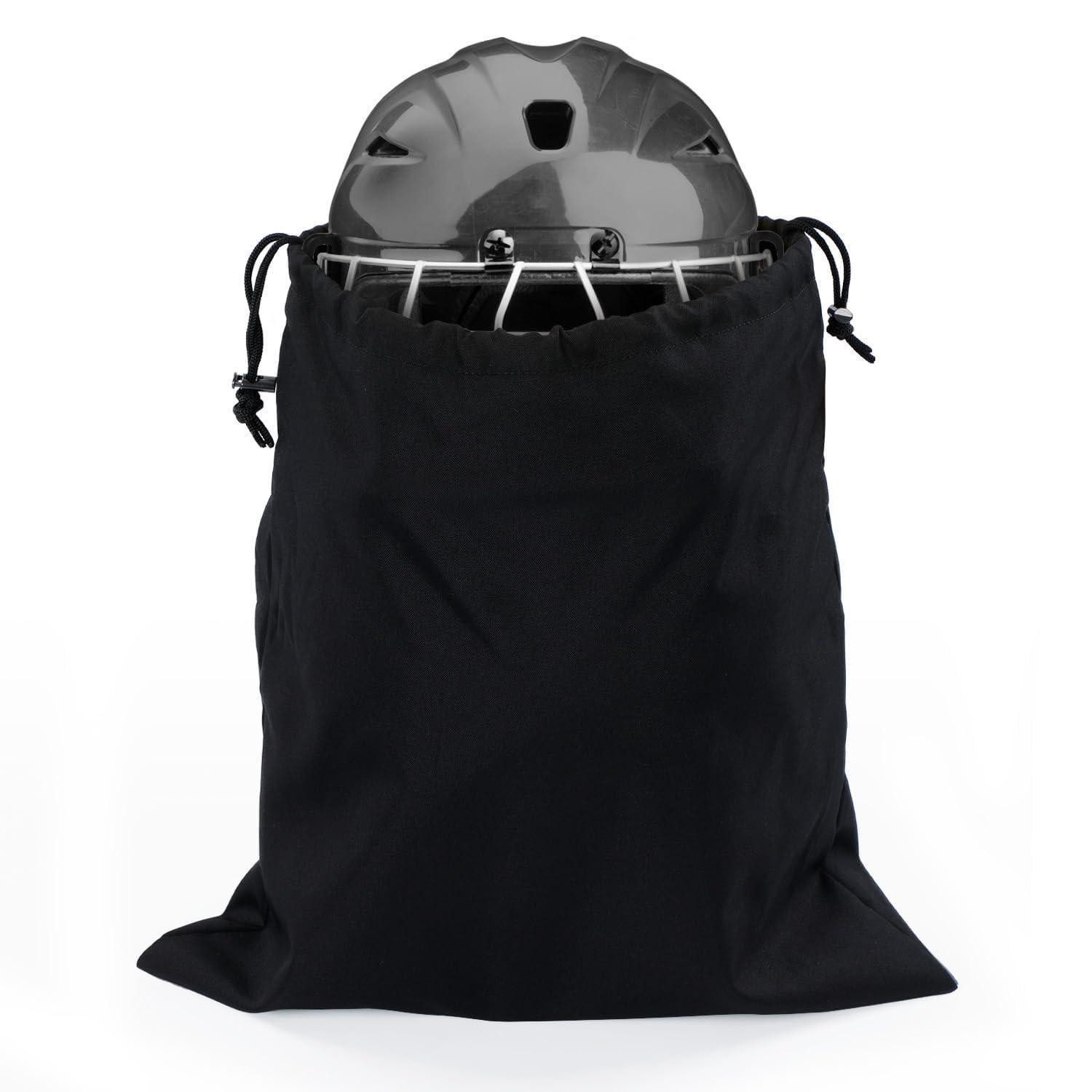 LuxusKollektion Hockeytasche Helmtasche 38x40cm Kordelzug Plüsch Motorradhelm Fahrradhelm Schwarz