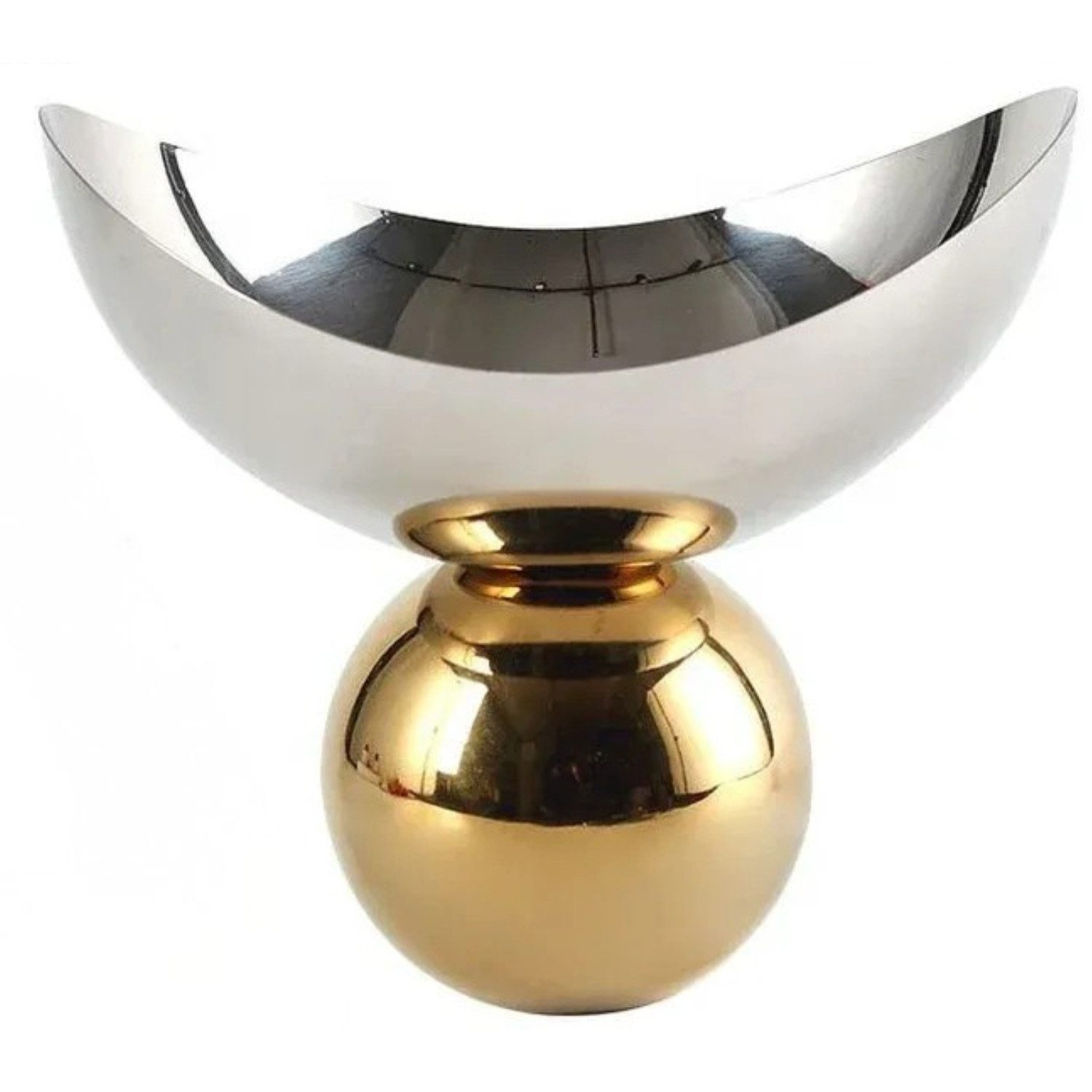 Quality Elegance Dekoschale Nordische Edelstahl Obstschale Silber Gold Kugelfuß