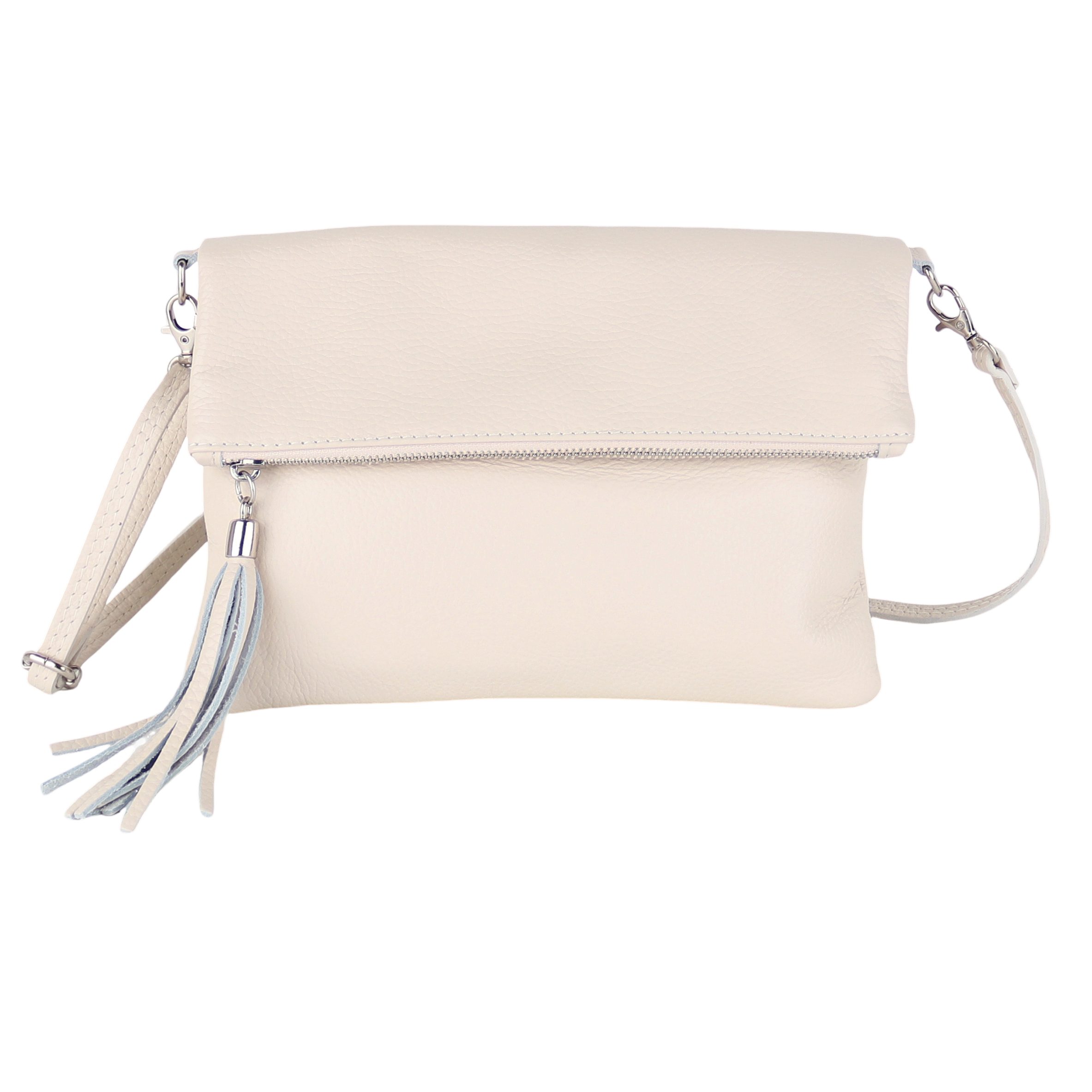 MIRROSI Umhängetasche Damen, Crossbody Bag, Echtleder Made in Italy (1 Tasche 2 Gurte oder Basic Version 1 Tasche 1 Gurt, verstellbaren Schulterriemen), 26x18x2cm (BXHXT)