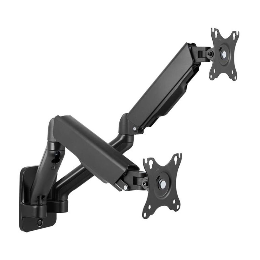 LogiLink Monitor-Halterung BP0146, (Monitorwandhalterung 2-fach 17–32" Gasdruckfeder 90–540 mm max 9kg belastbar pro Arm schwarz)