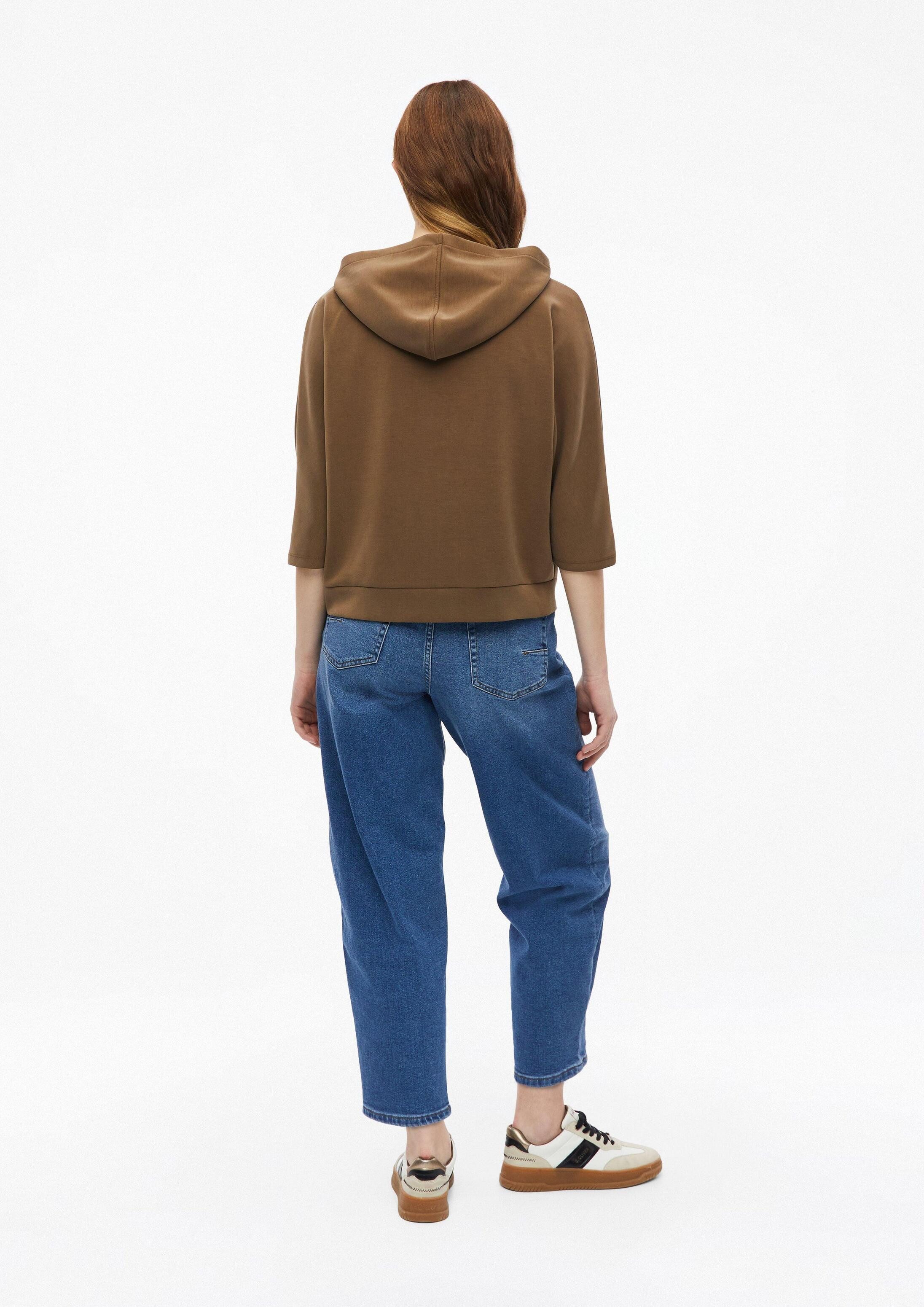 s.Oliver Sweatjacke Sweatshirt Jacke Sweatjacke aus Scuba mit weitem 3/4-Arm