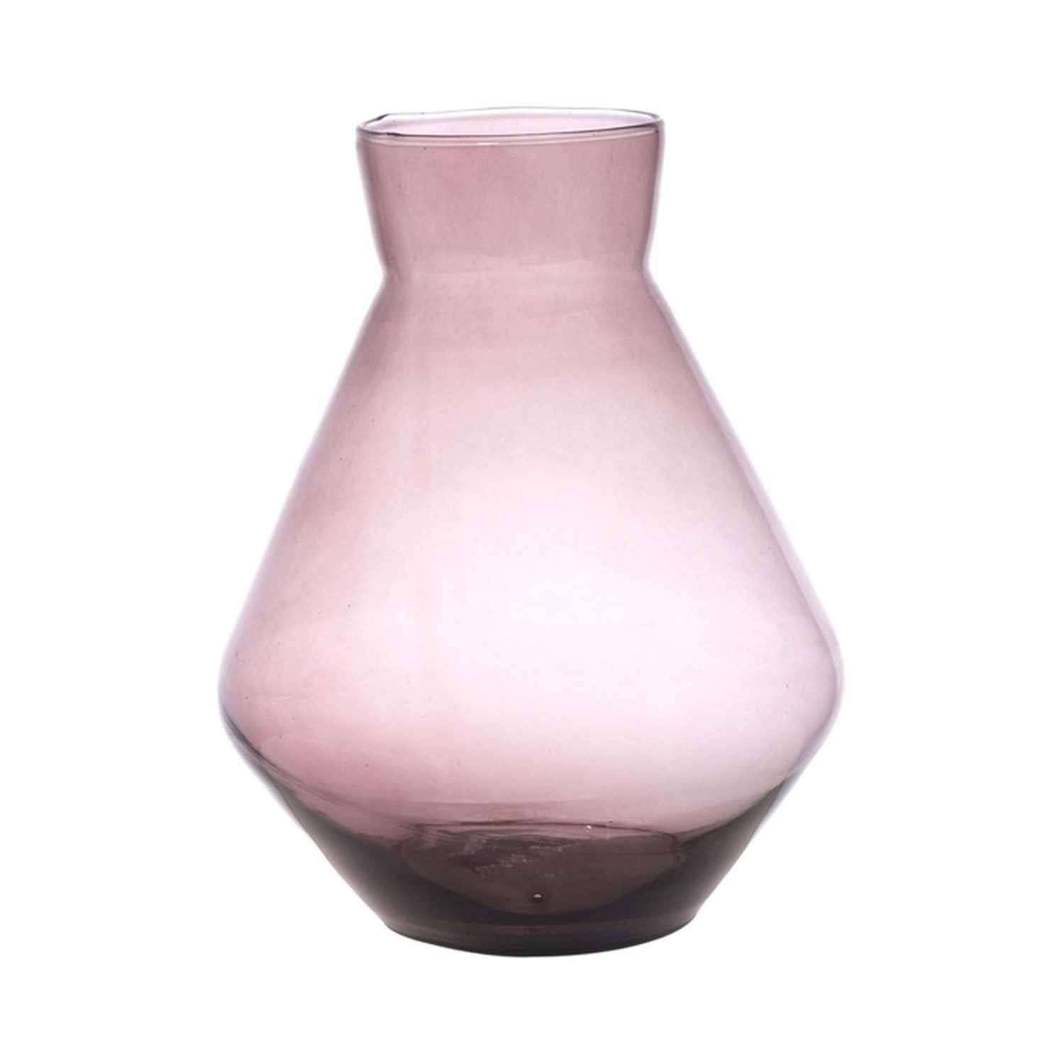 INNA-Glas Dekovase Blumenvase RAMUNDA aus Glas, recycelt, violett-klar, 25 cm, Ø 19 cm