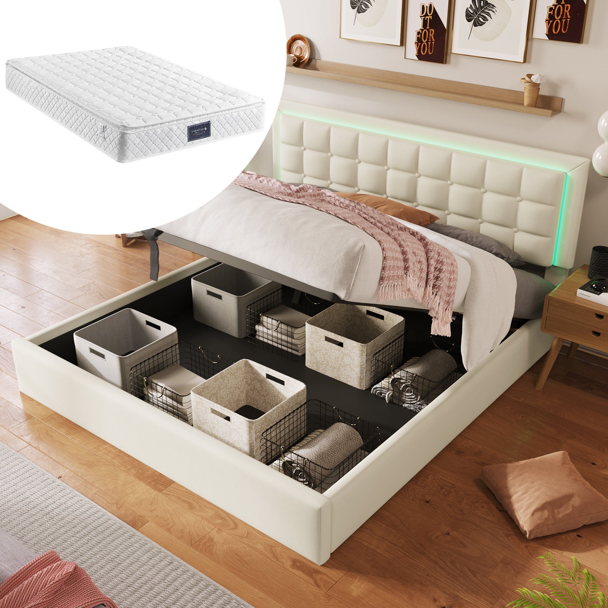 HAUSS SPOLE Polsterbett Polsterbett Hydraulisch Doppelbett günstig online kaufen