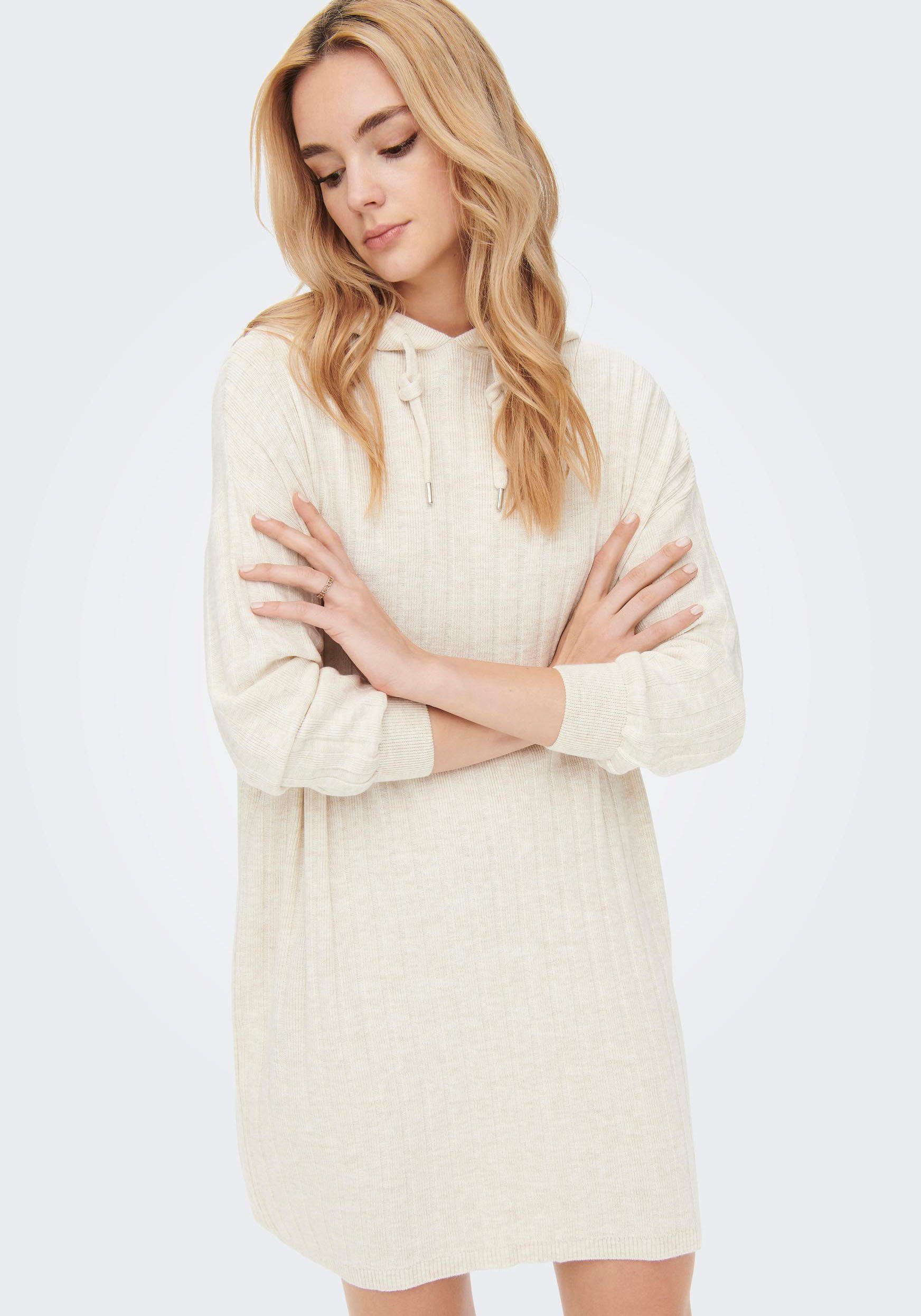 Only Strickkleid »ONLCAREY L/S LONG HOOD DRESS KNT« mit Kapuze online  kaufen | OTTO