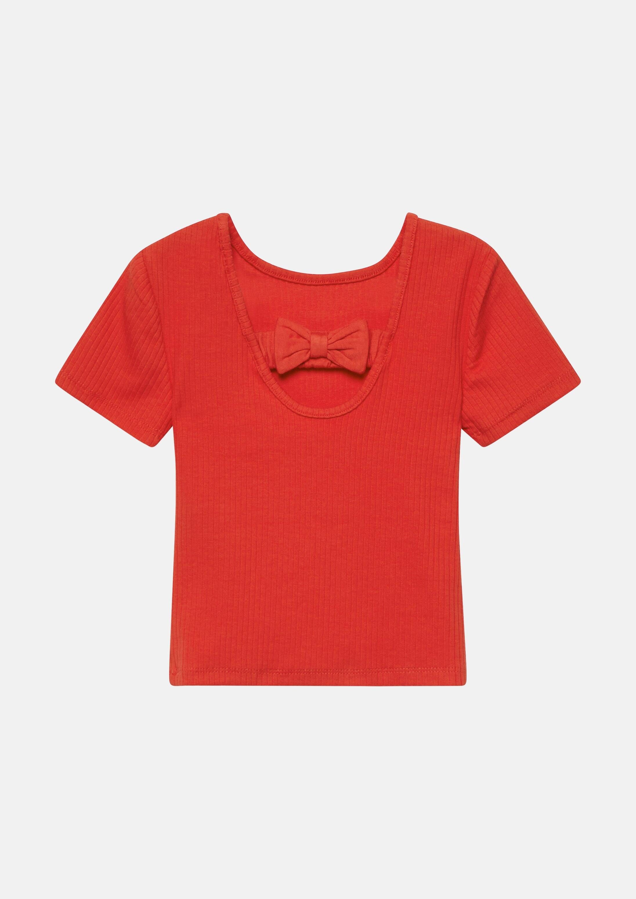 s.Oliver Kurzarmshirt T-Shirt Verkürztes Rippshirt mit Rückendetail