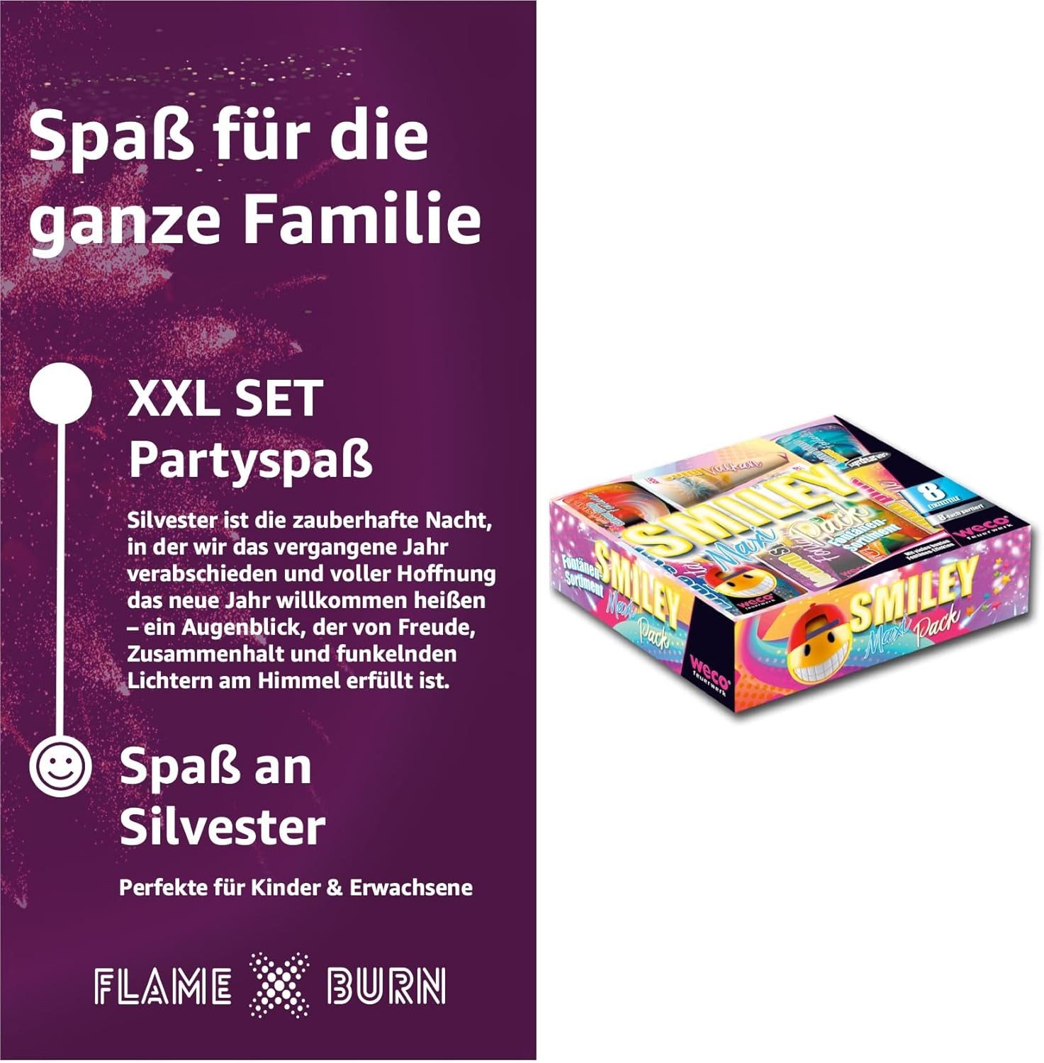 FlameXBurn Geburtstagskerze 8 Teile Smiley Set günstig online kaufen