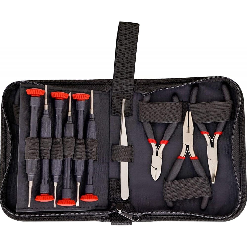 Inline Werkzeugset 43013 - Zangen und Schraubendreher Set - schwarz/rot