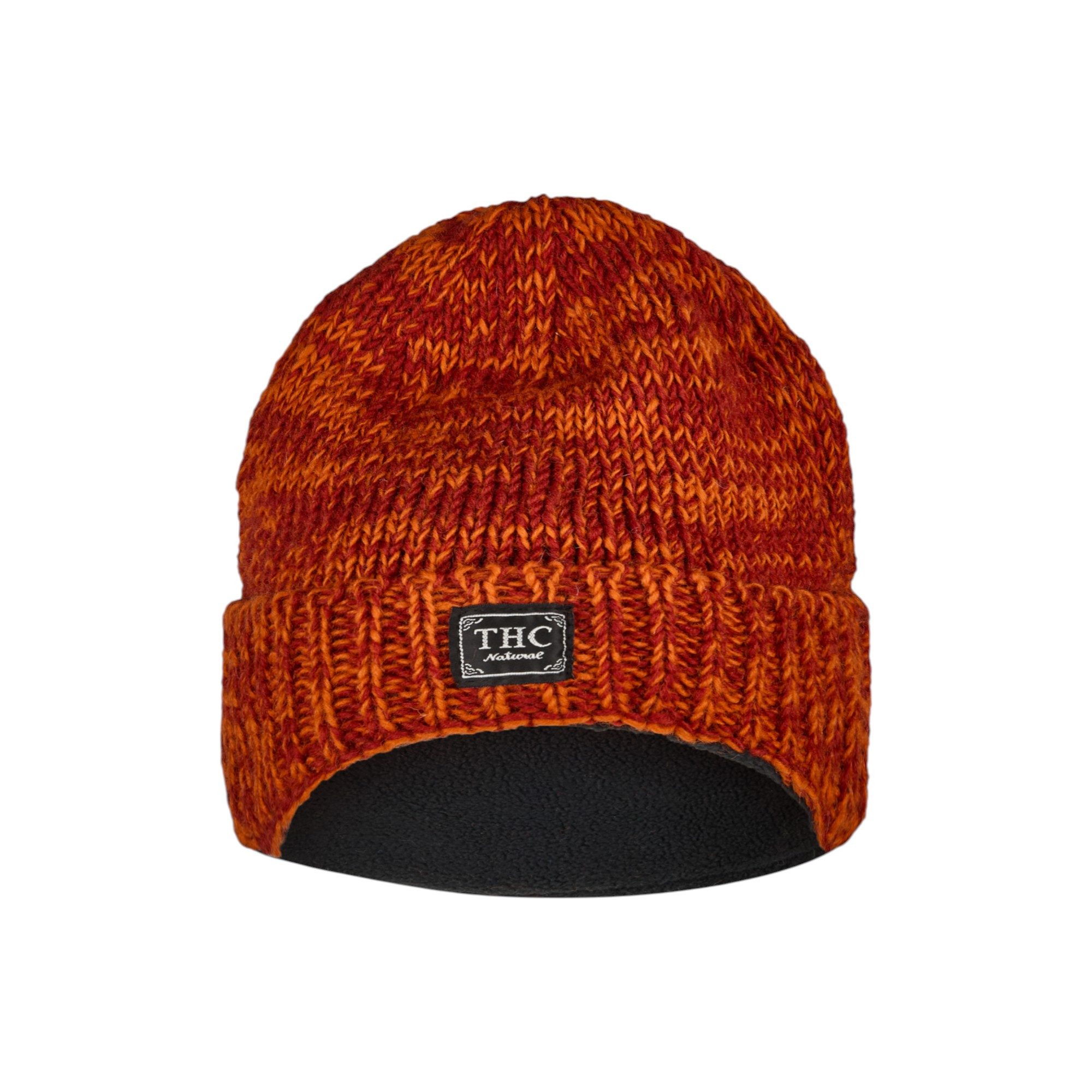 THC Natural Line Strickmütze THC Schafwoll Rollcap 719 orange (1 Stück, 1-St., 1 Stück) gerippter Umschlag