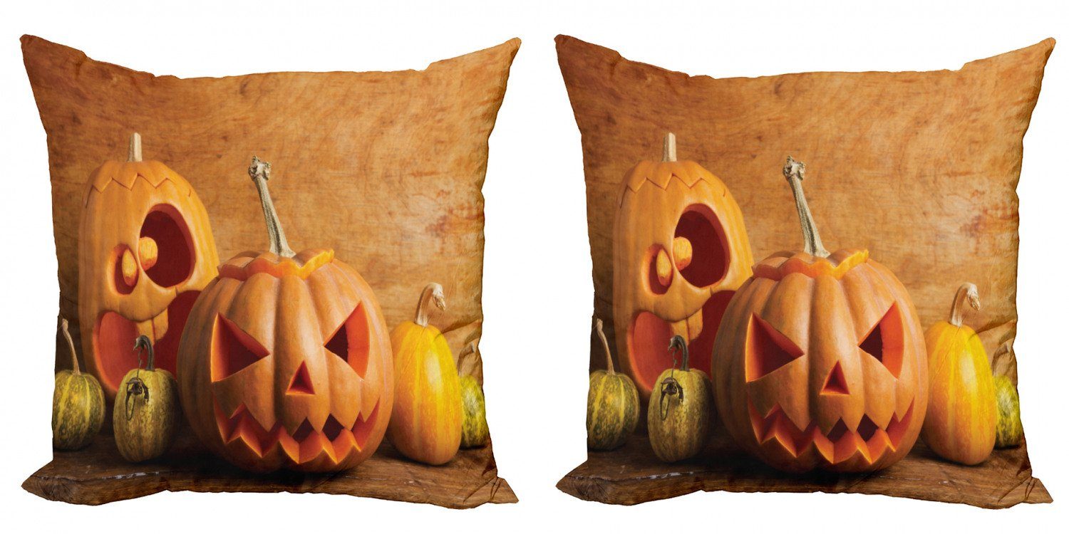 Kissenbezüge Modern Accent Herbst-Kürbis Carve Lantern (2 Digitaldruck, O Abakuhaus Stück), Doppelseitiger Jack